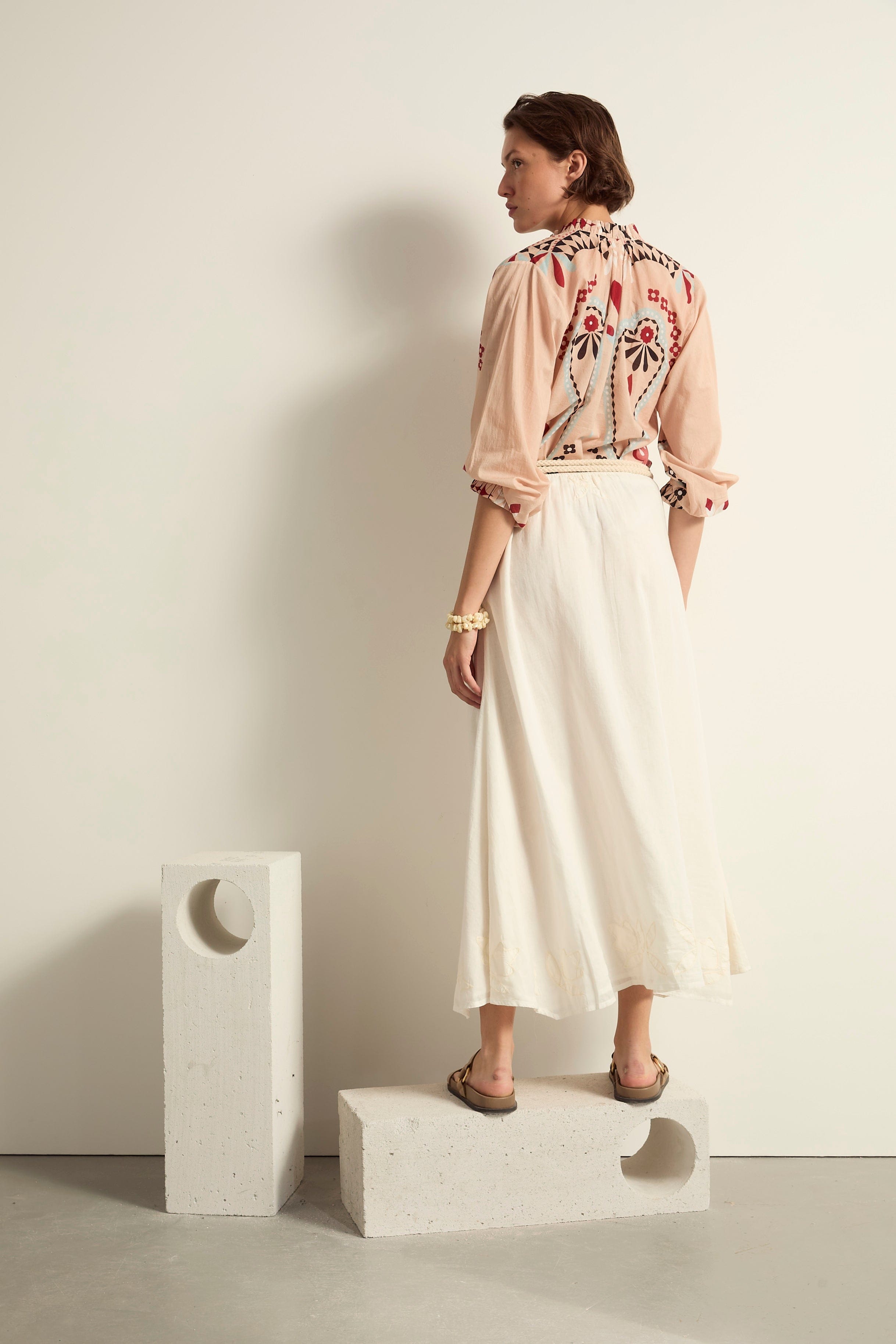 BLOUSE SAPHO IMPRIME BLOSSOM - PASTEL ROSE