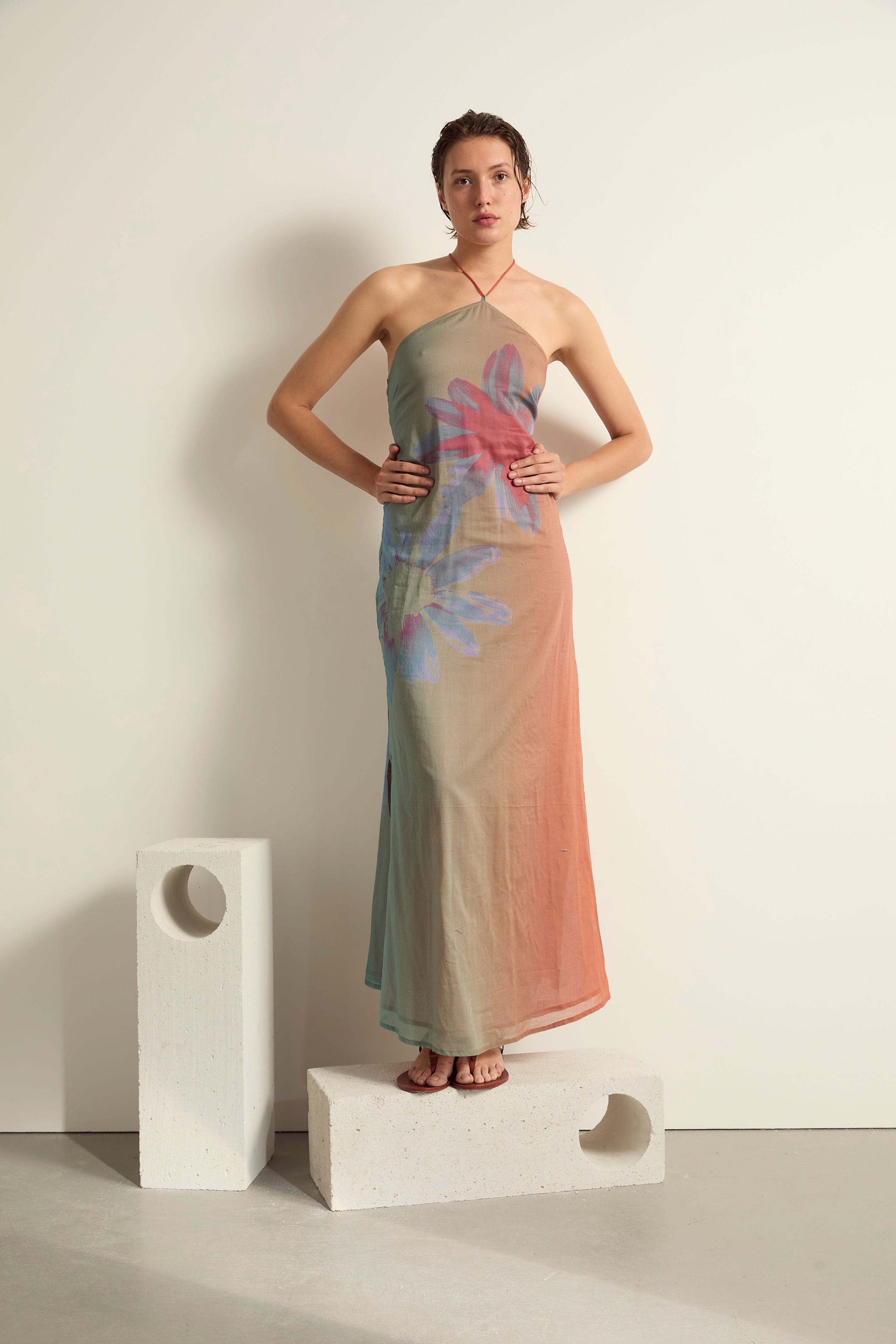 ROBE MIA IMPRIME SUNRISE - CORAIL