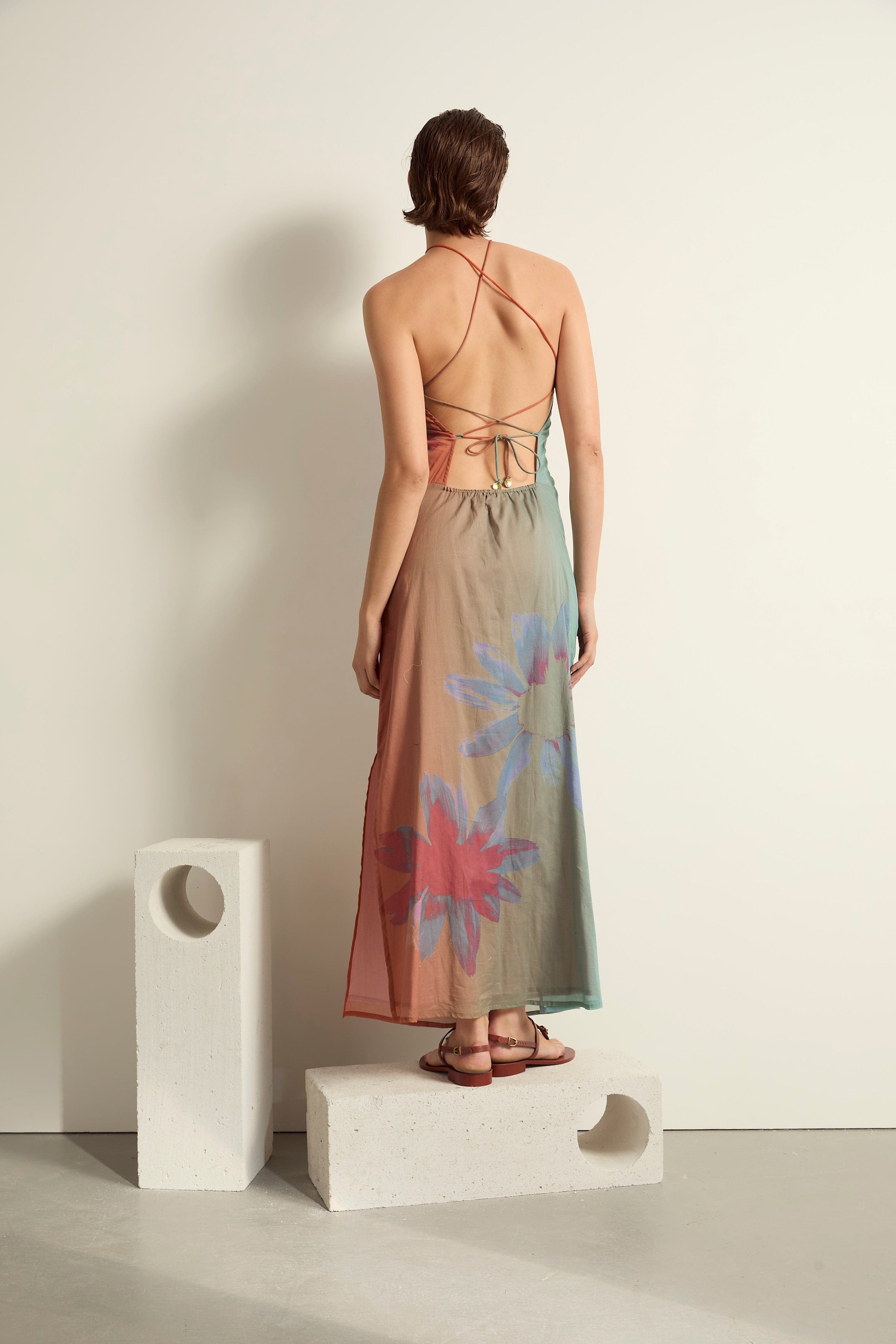 ROBE MIA IMPRIME SUNRISE - CORAIL