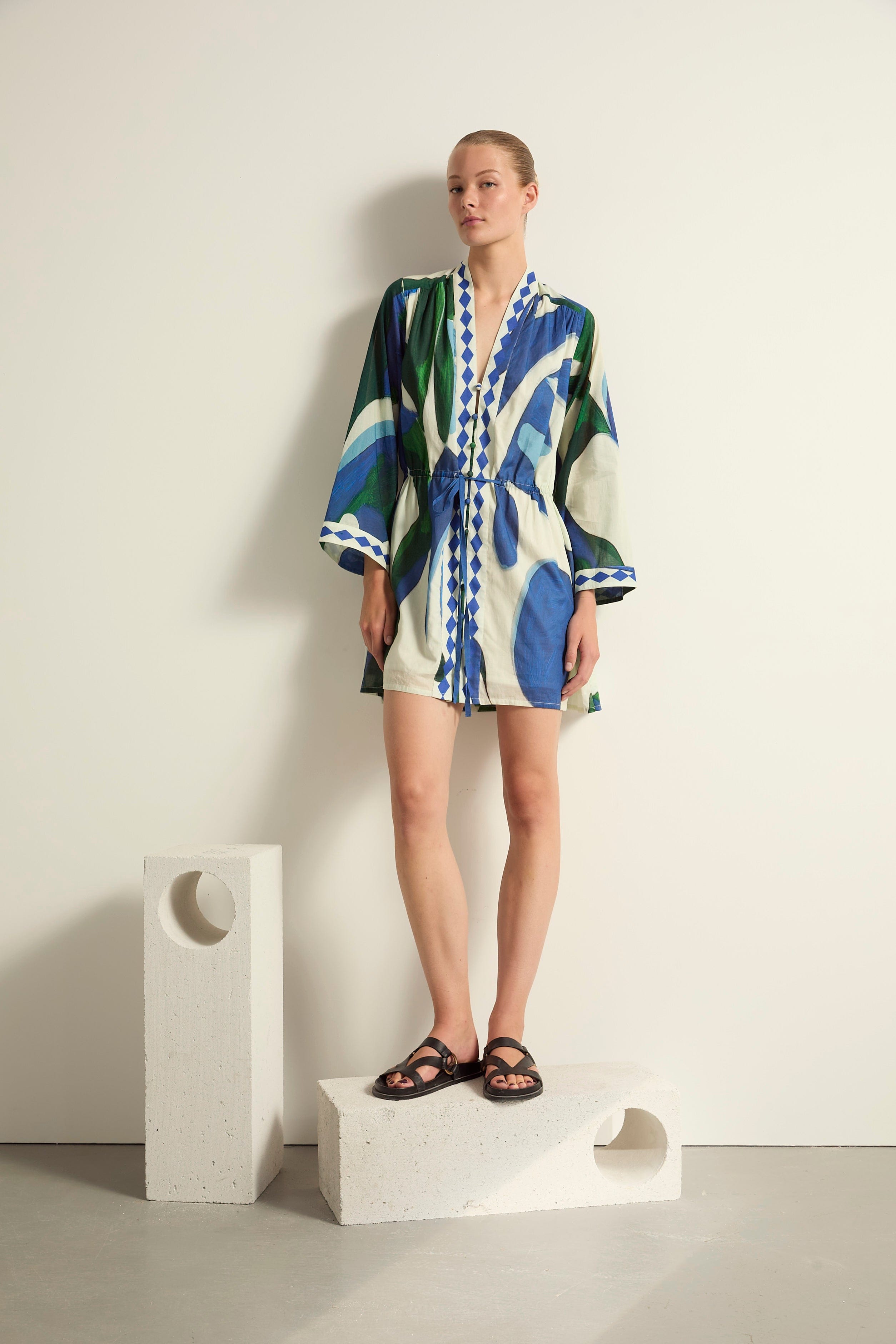 ROBE SILVANA IMPRIME CACTUS - LAPIS BLUE