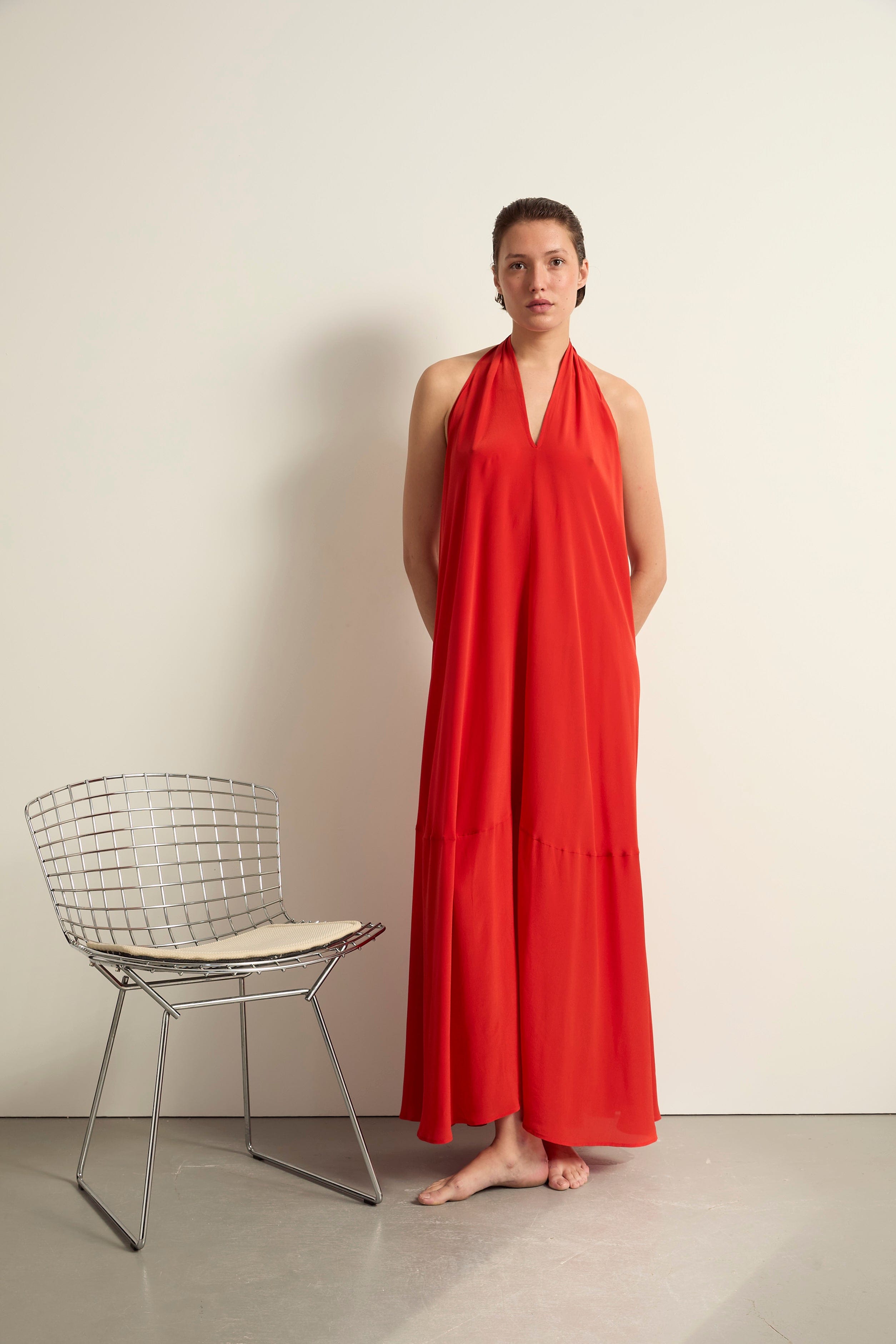 ROBE MIRIANA SOIE - CORAIL