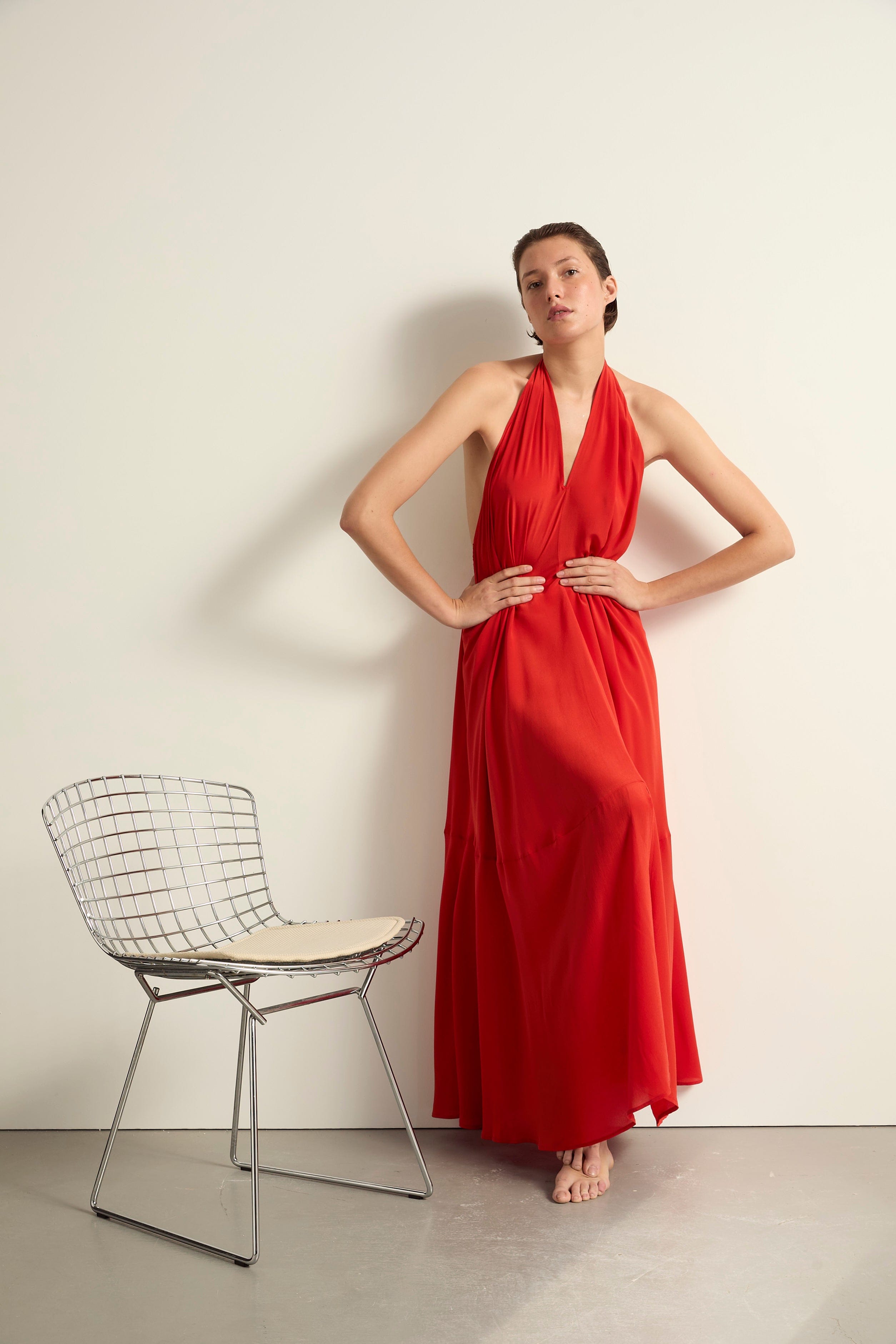ROBE MIRIANA SOIE - CORAIL