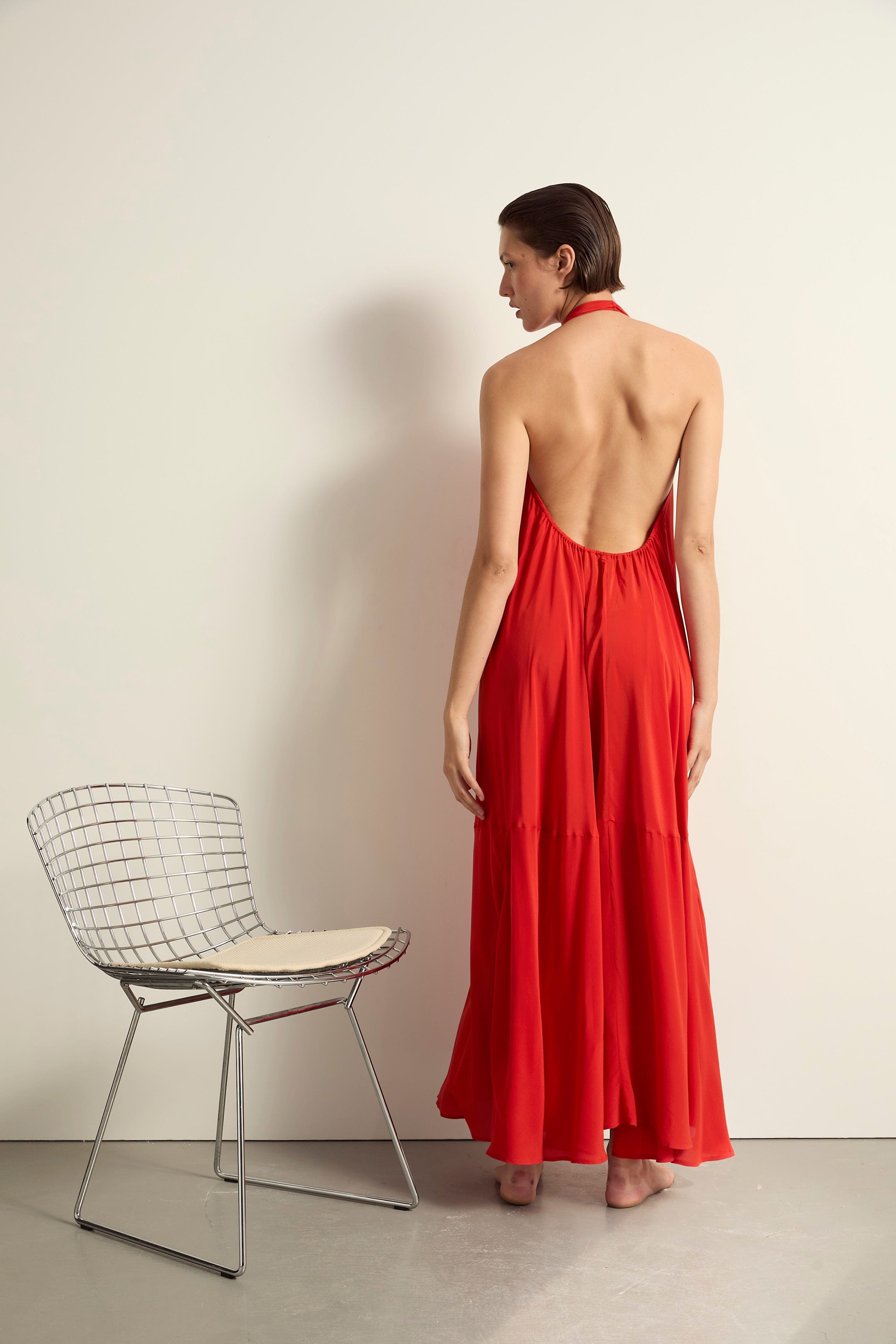 ROBE MIRIANA SOIE - CORAIL