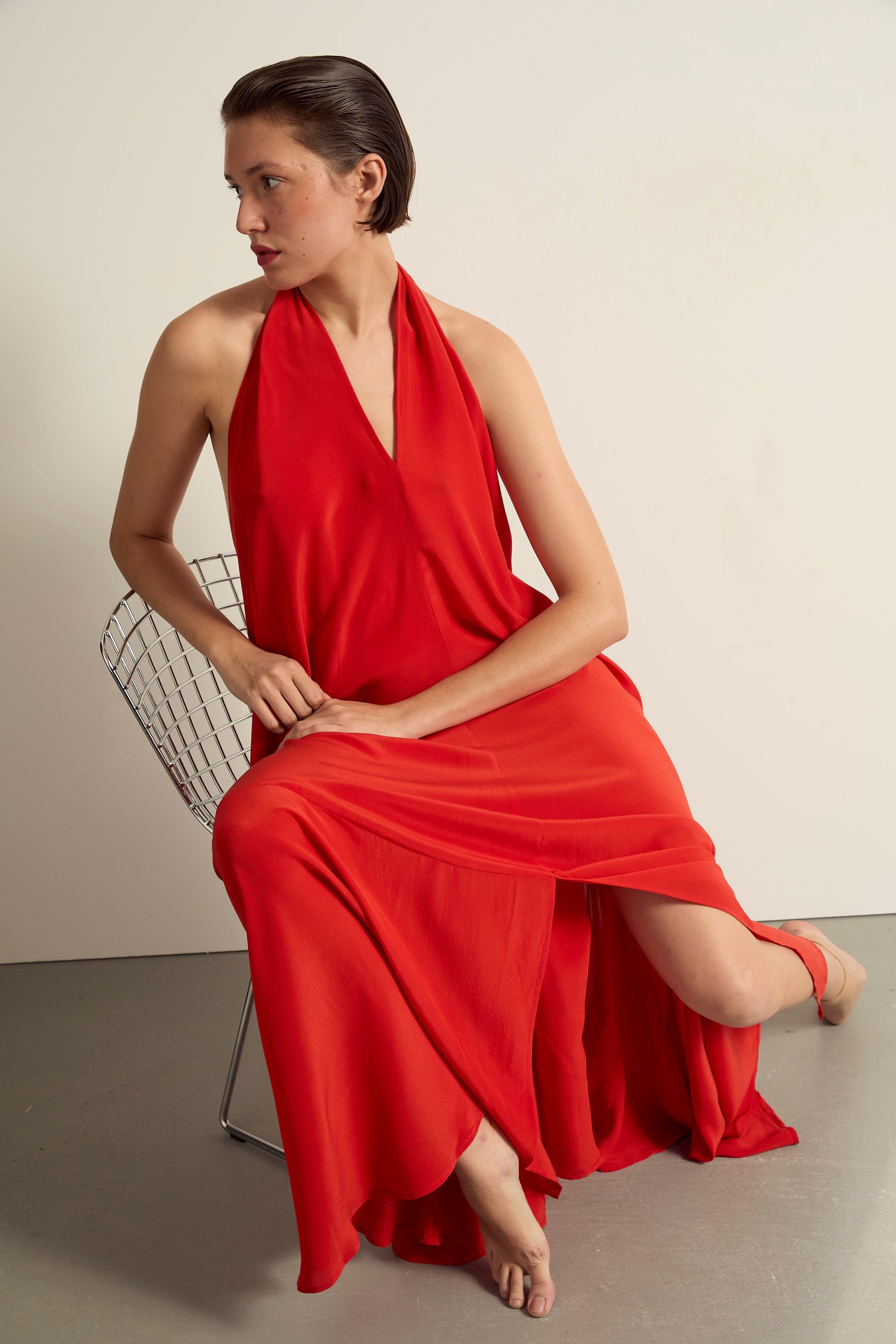 ROBE MIRIANA SOIE - CORAIL