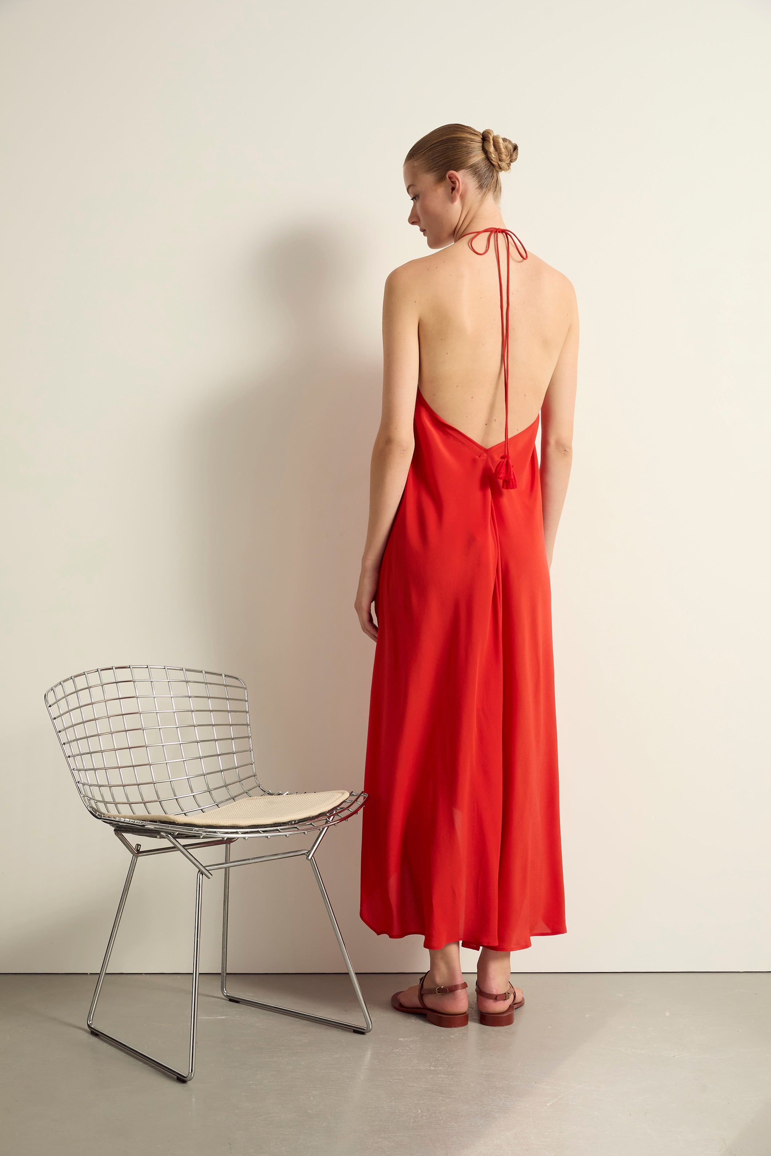 ROBE IVINA SOIE - CORAIL