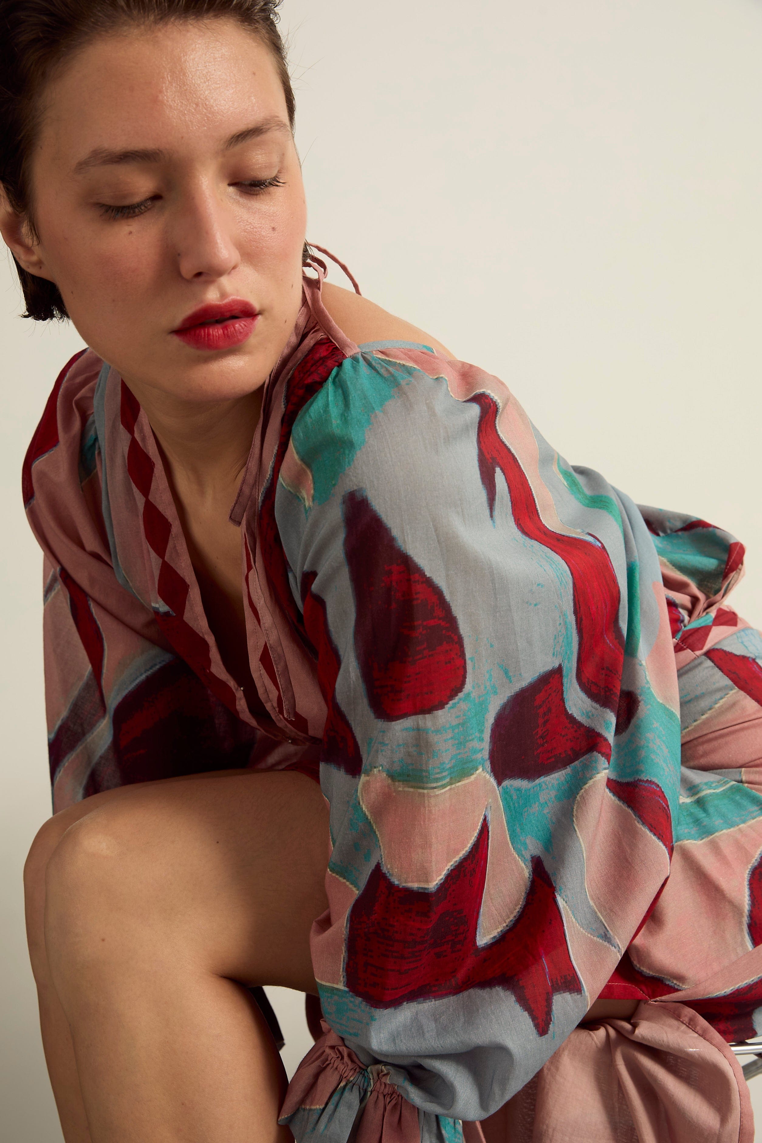 TOP DIVYA DOS NU IMPRIME CACTUS - DUSTY PINK