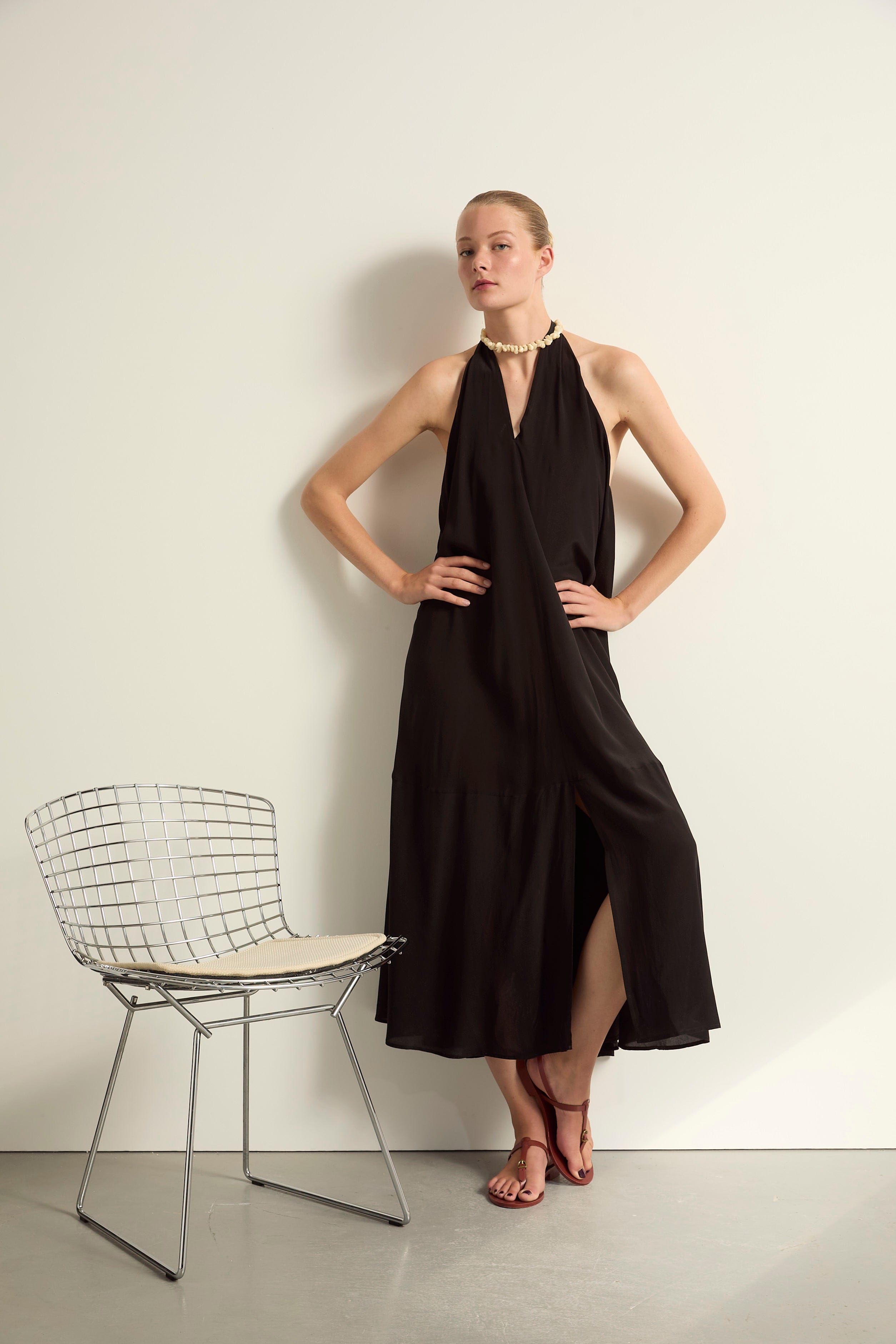 ROBE MIRIANA SOIE - BLACK