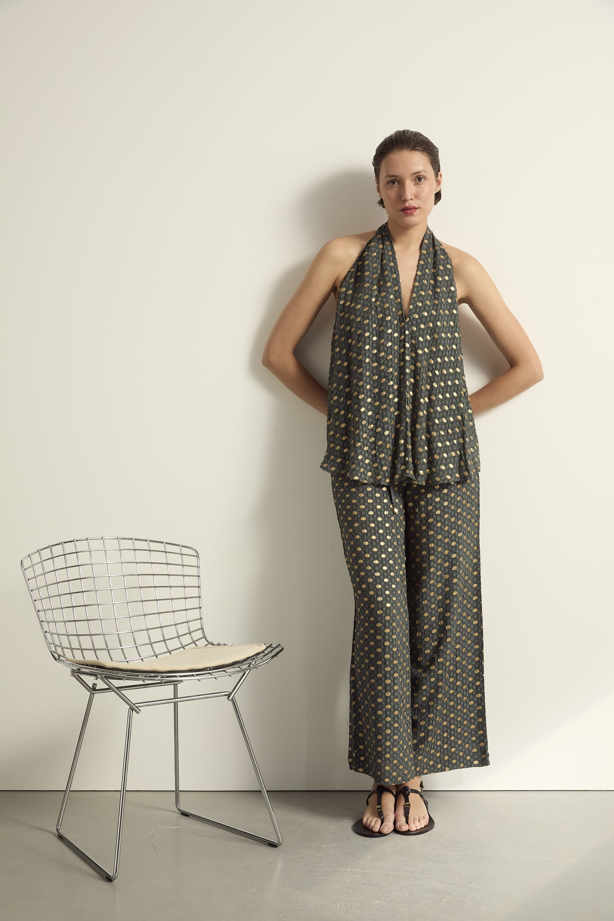 TOP MIMI LUREX PLUMETIS - ARDOISE