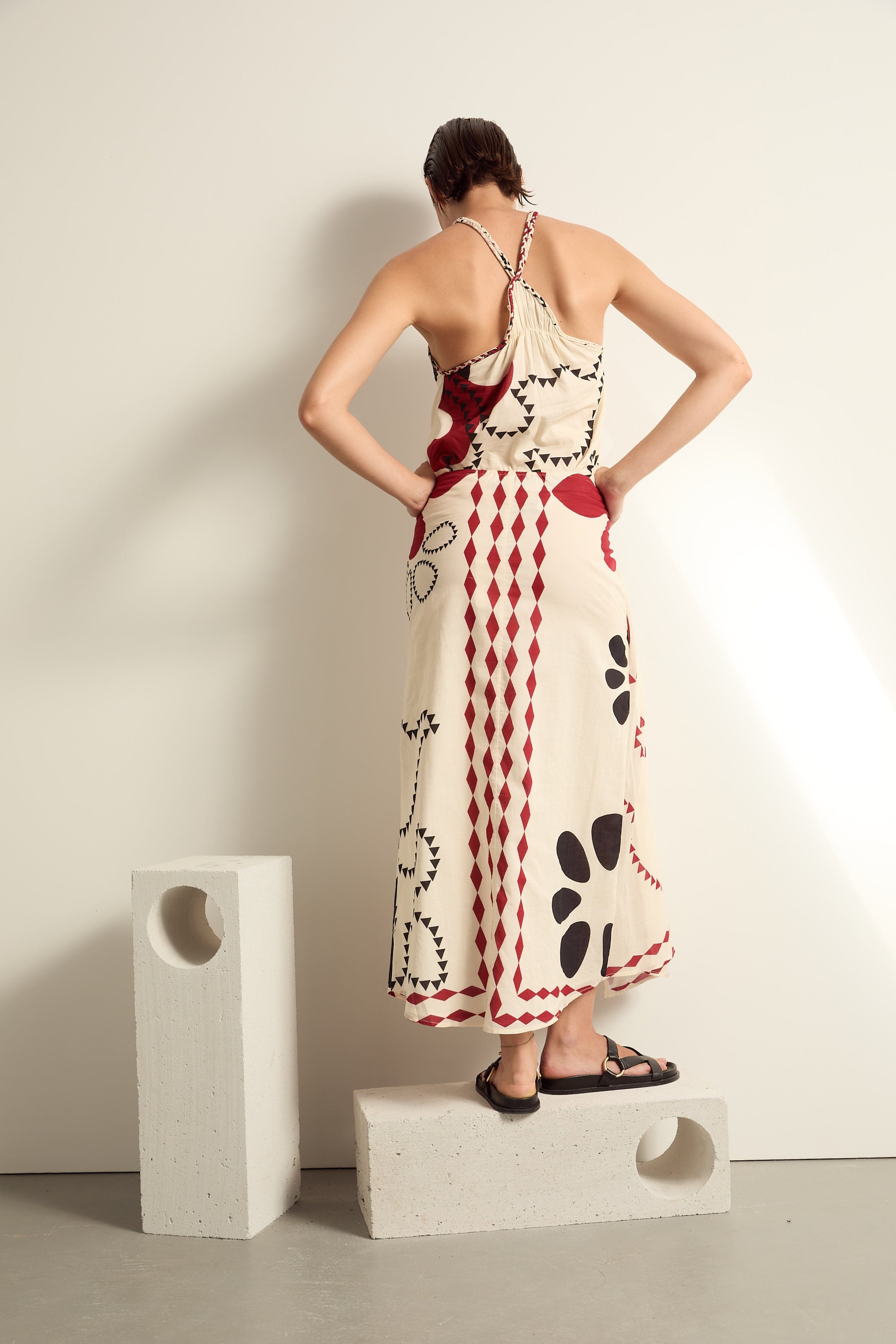 JUPE JULIE IMPRIME WESTERN - OFF WHITE