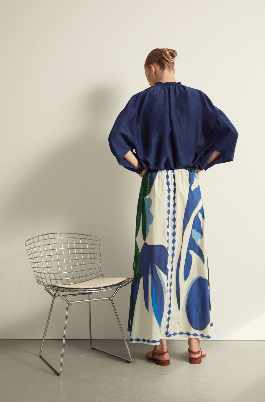 BLOUSE MAUD SOIE LAVÉE - DEEP BLUE