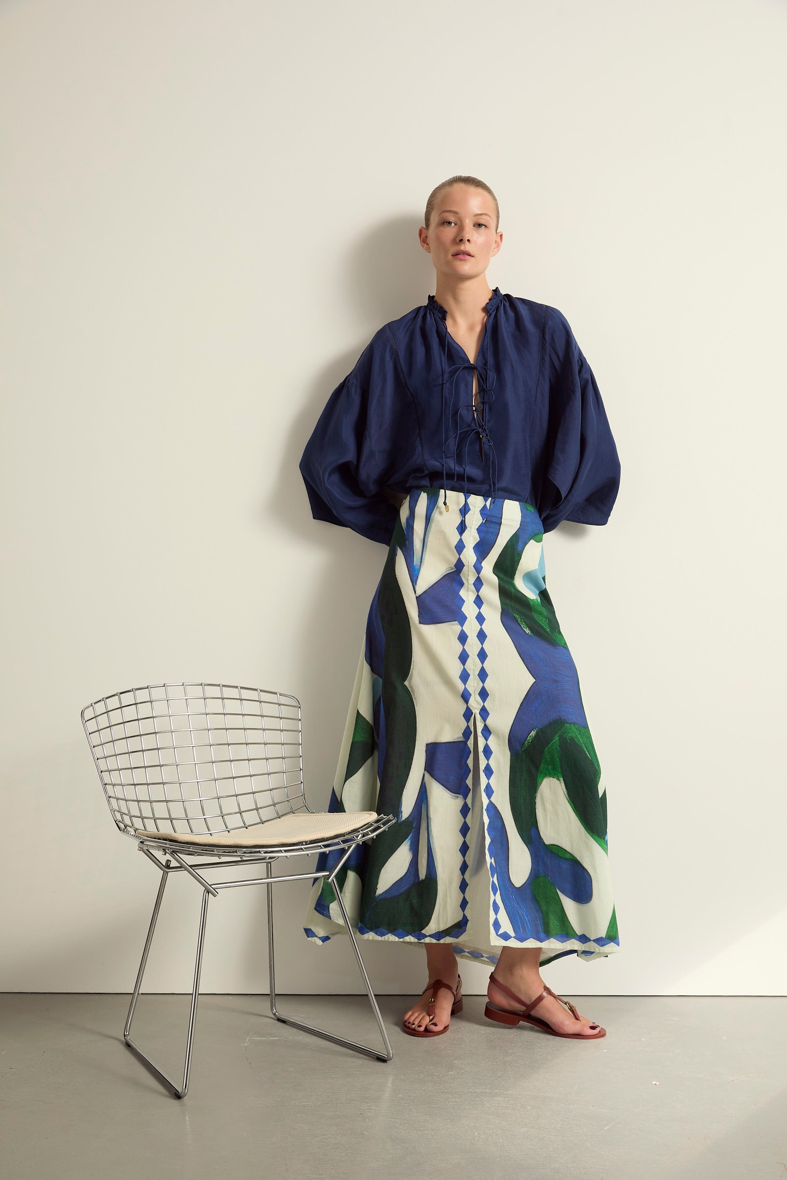 JUPE PAO IMPRIME CACTUS - LAPIS BLUE