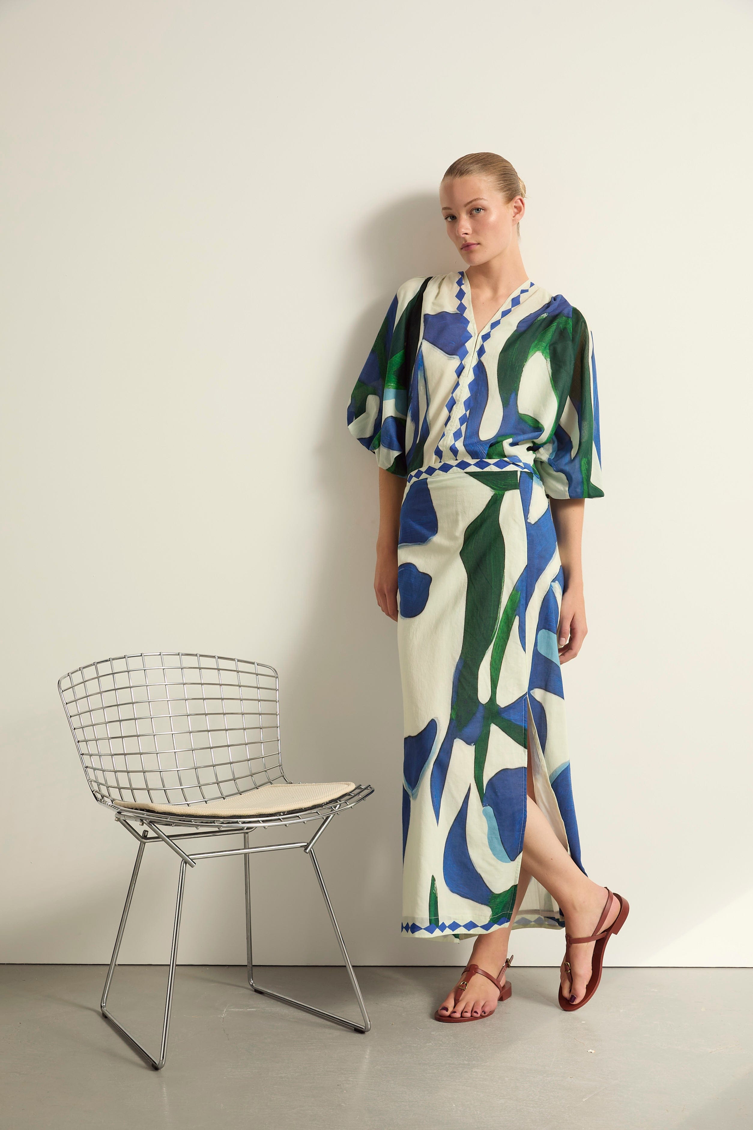 TOP DIVYA DOS NU IMPRIME CACTUS - LAPIS BLUE