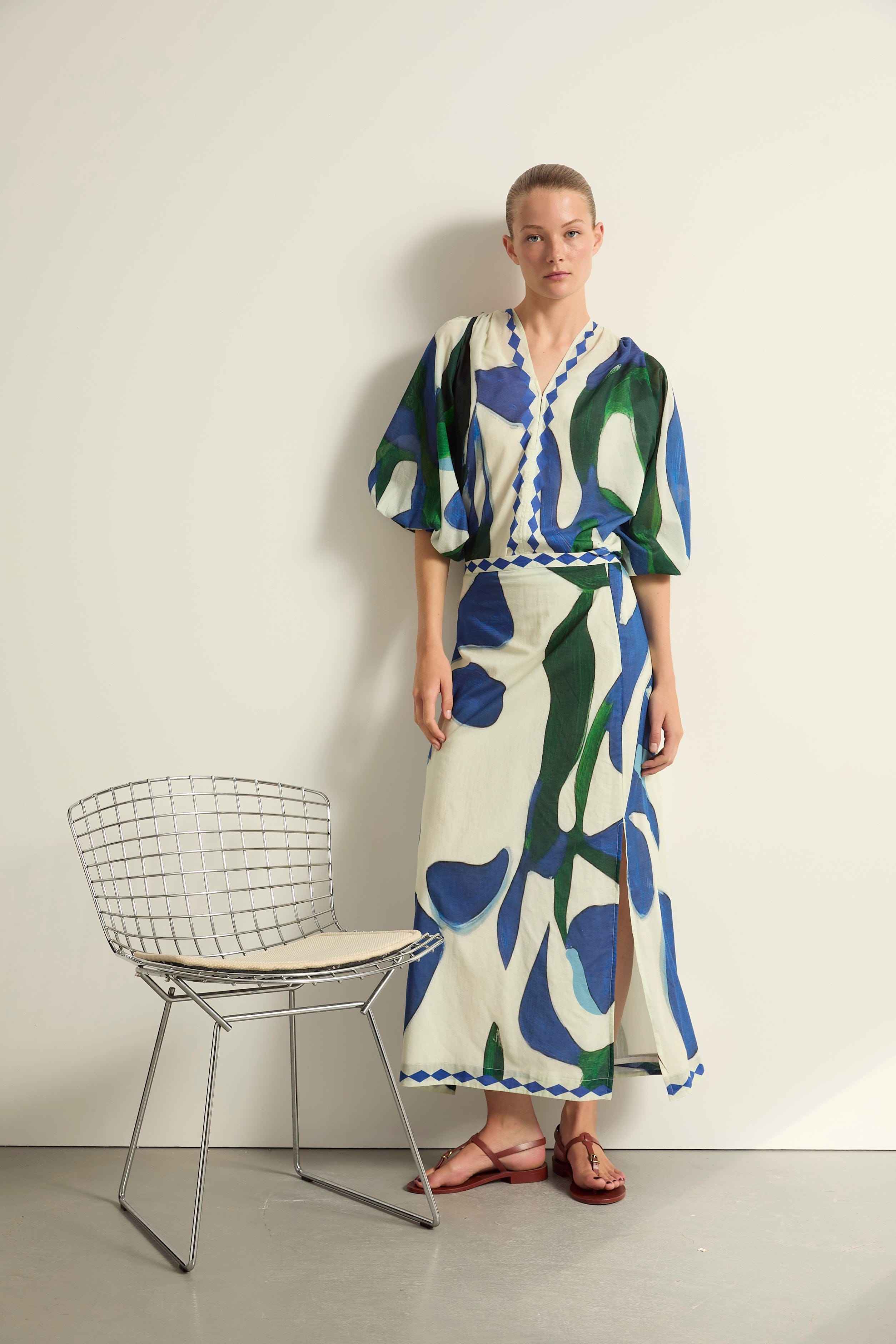 JUPE MELINDA IMPRIME CACTUS - LAPIS BLUE