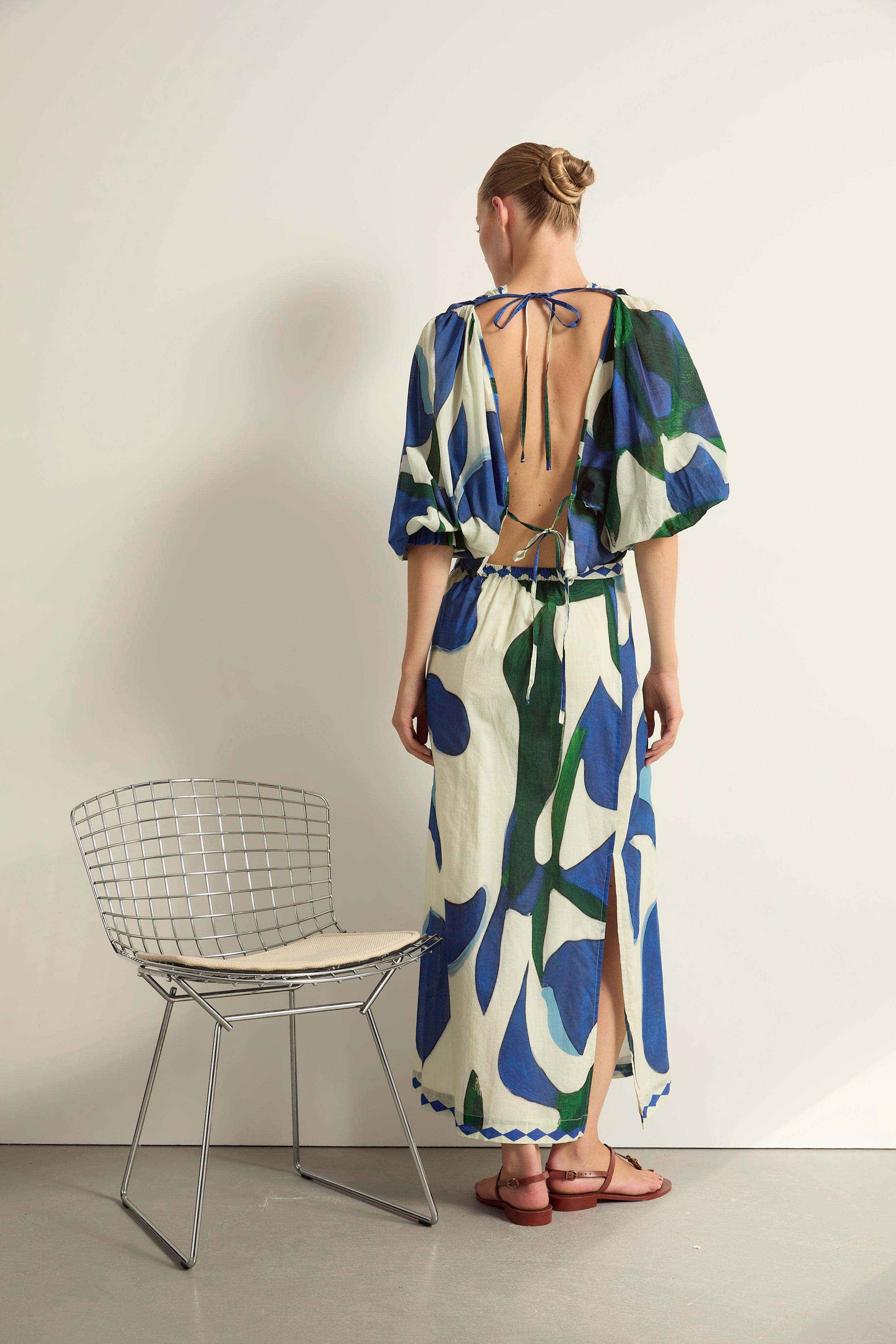 JUPE MELINDA IMPRIME CACTUS - LAPIS BLUE