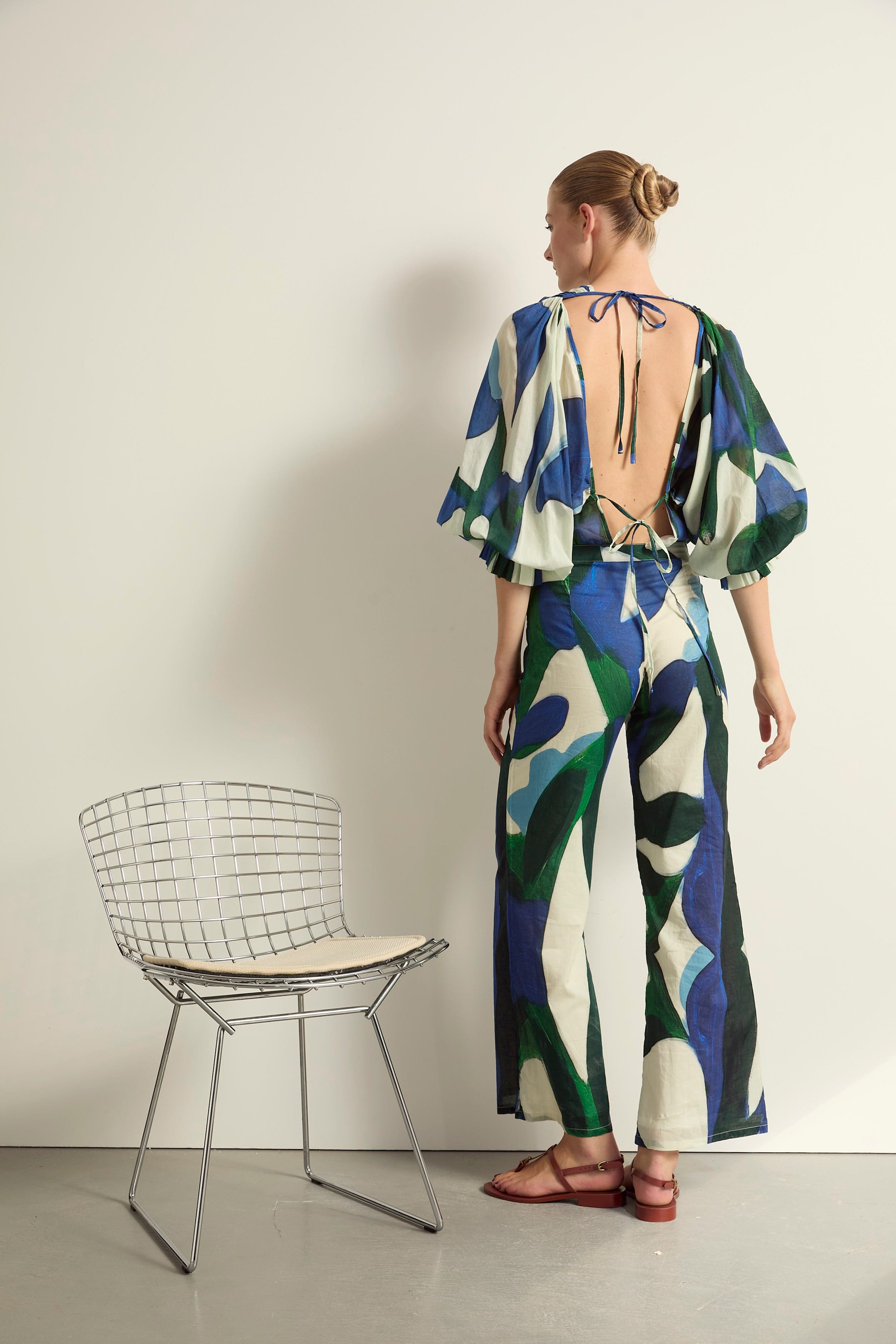 TOP DIVYA DOS NU IMPRIME CACTUS - LAPIS BLUE