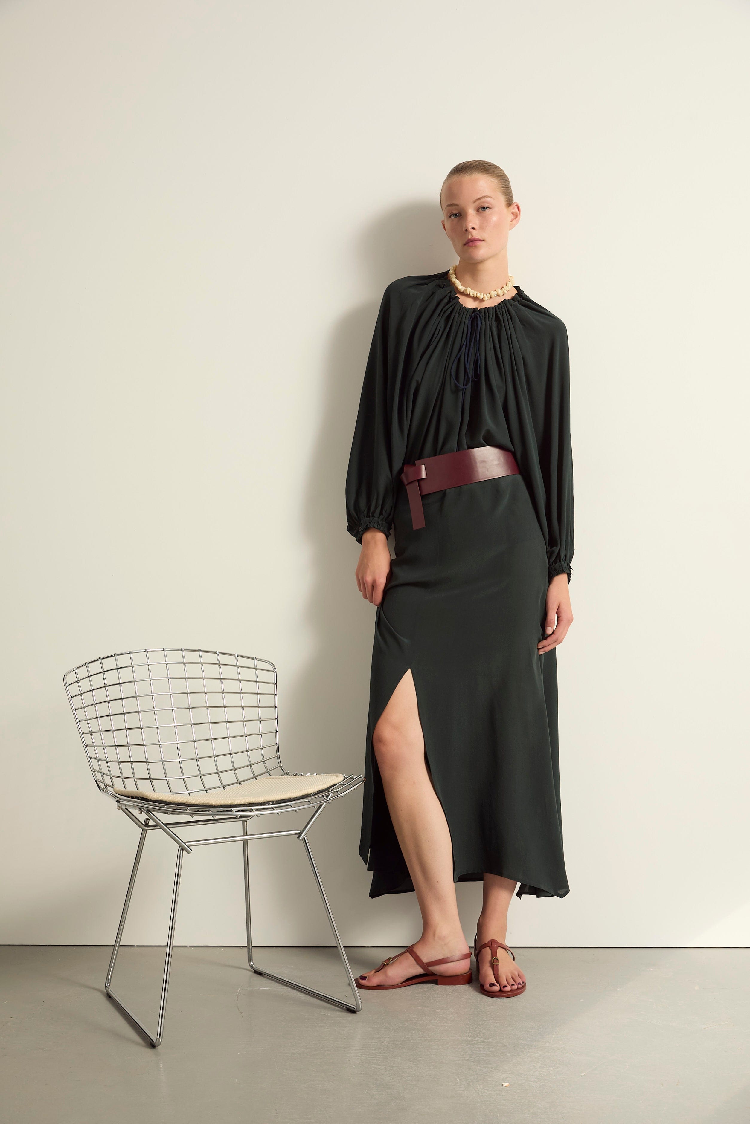 BLOUSE BONO SOIE - ARDOISE