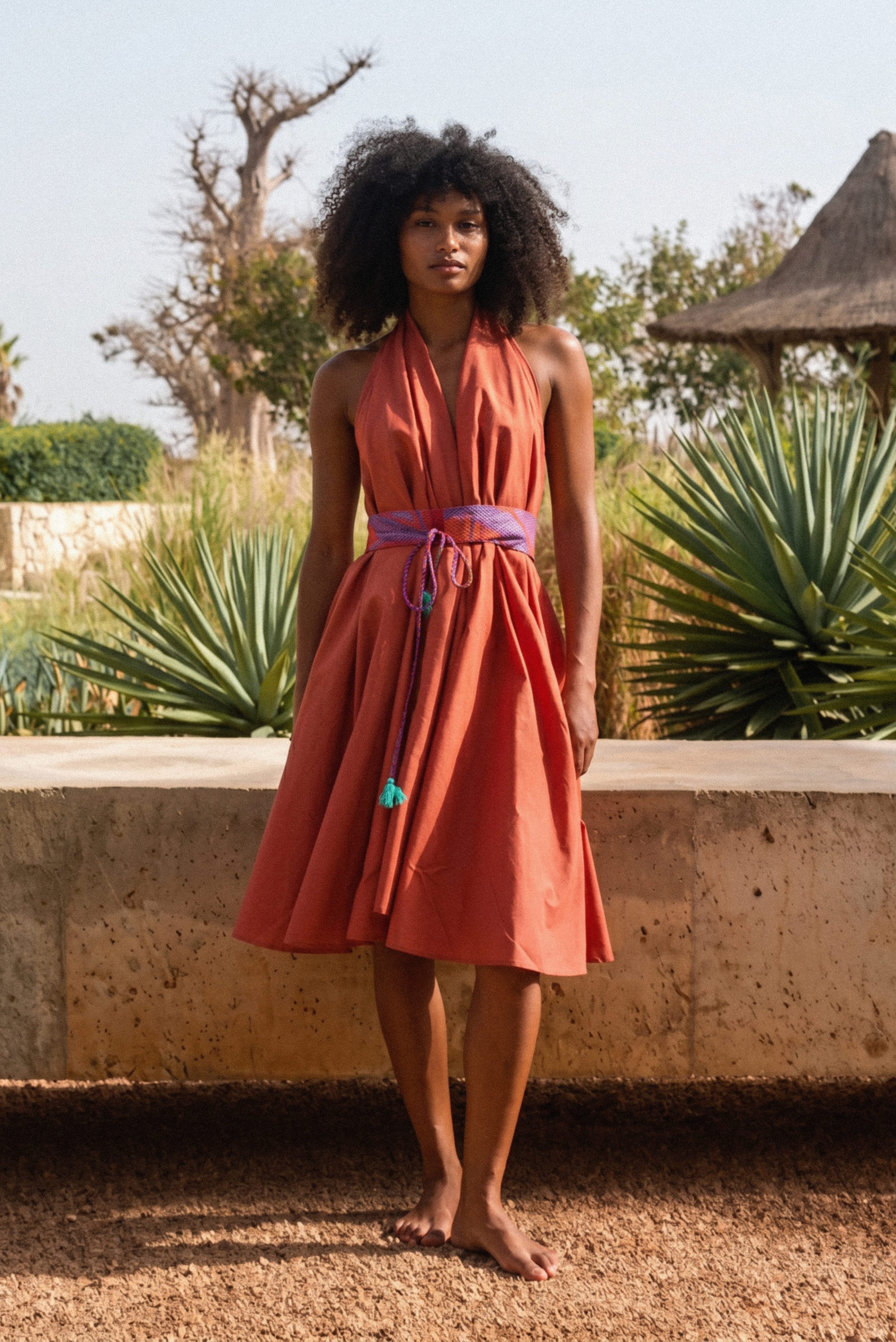 ROBE PARÉO MALIN MI-LONG ALINE - RUST