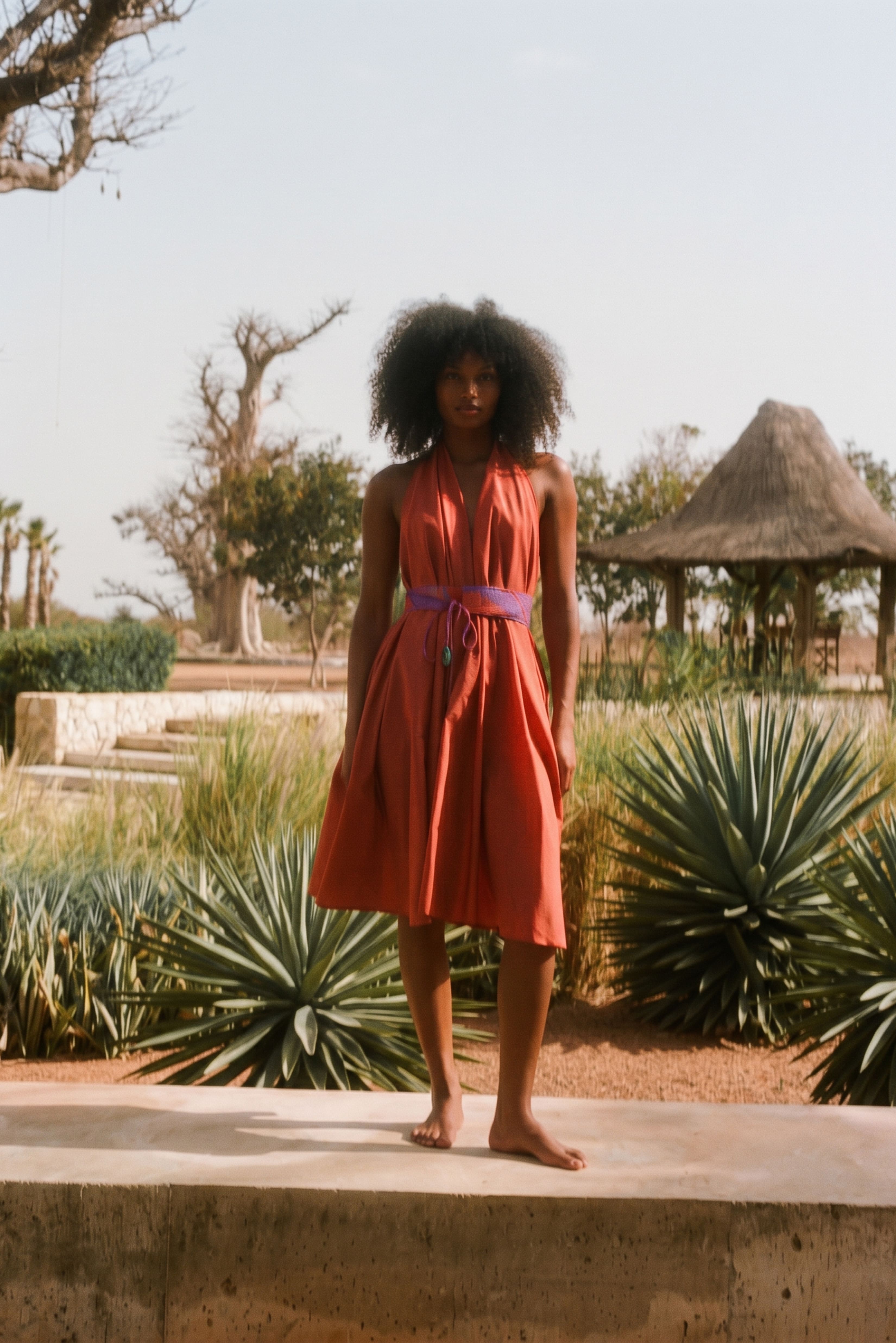 ROBE PARÉO MALIN MI-LONG ALINE - RUST