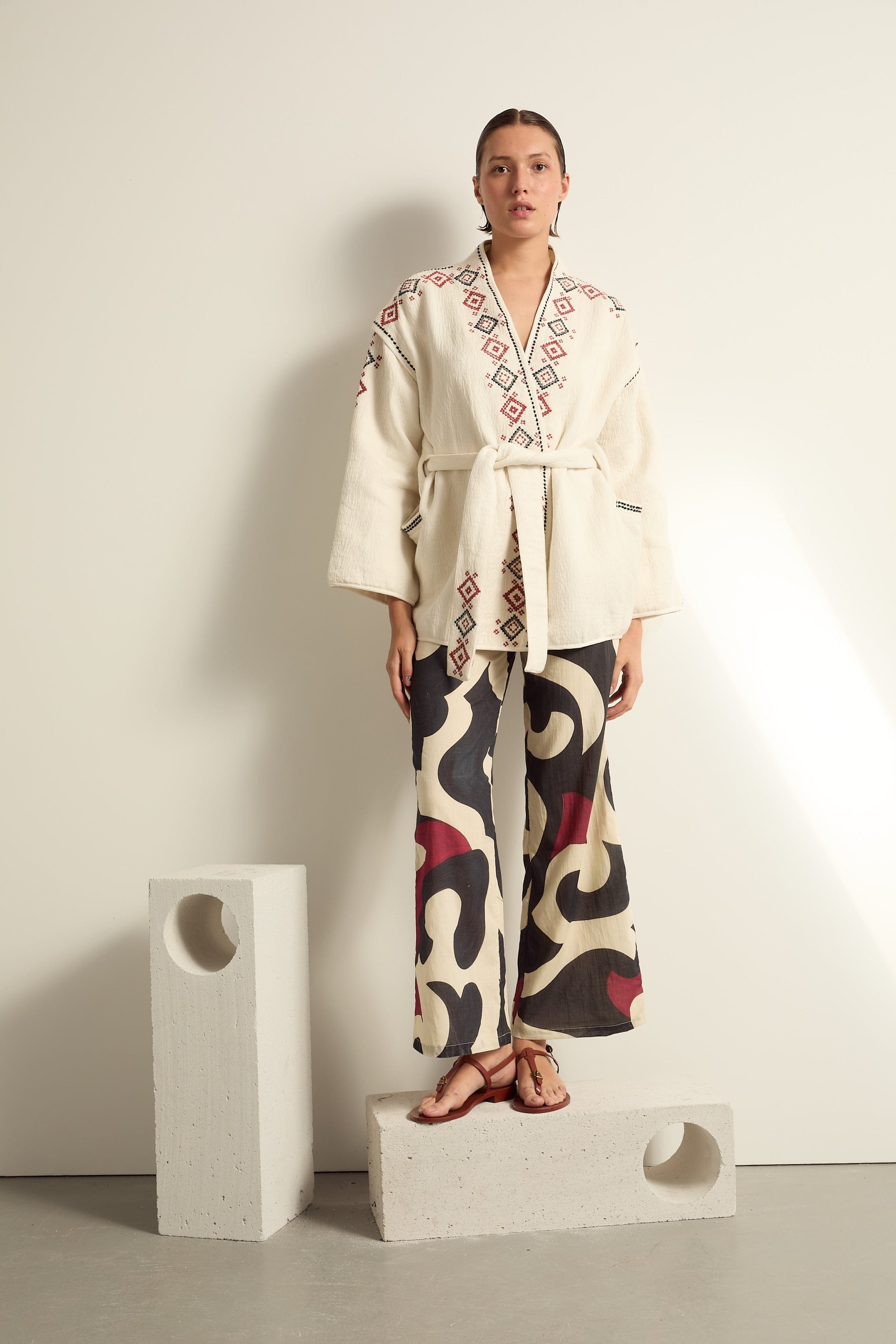 VESTE CALVI BRODEE - WHITE