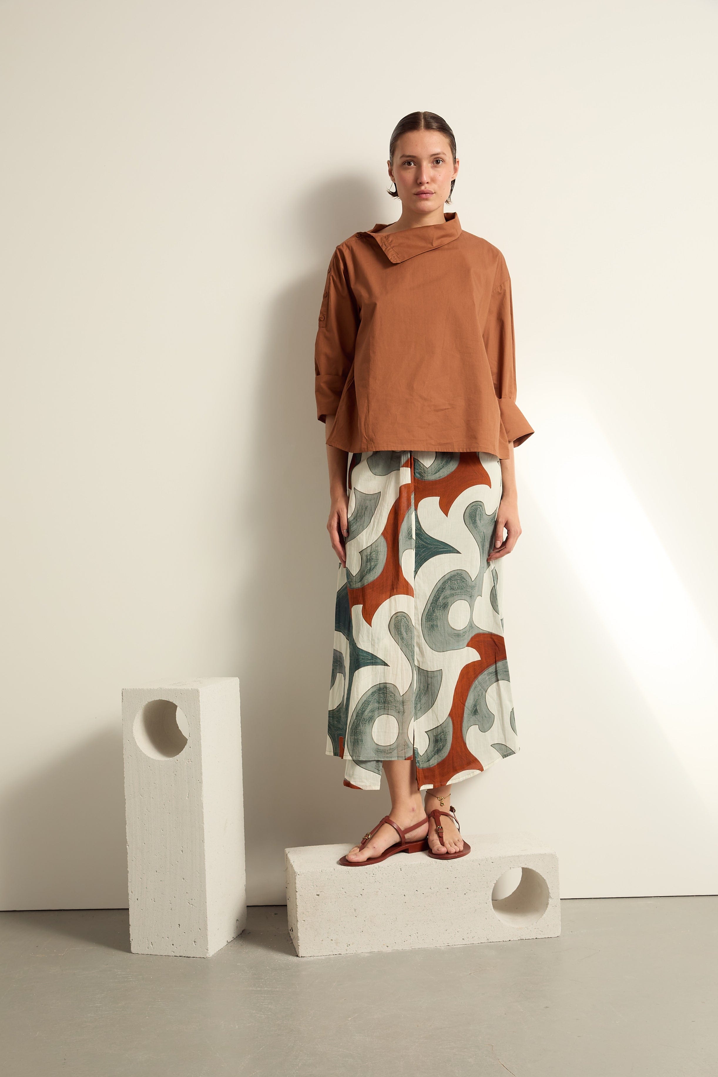 JUPE JULIE IMPRIME RODEO - MINERAL BLUE