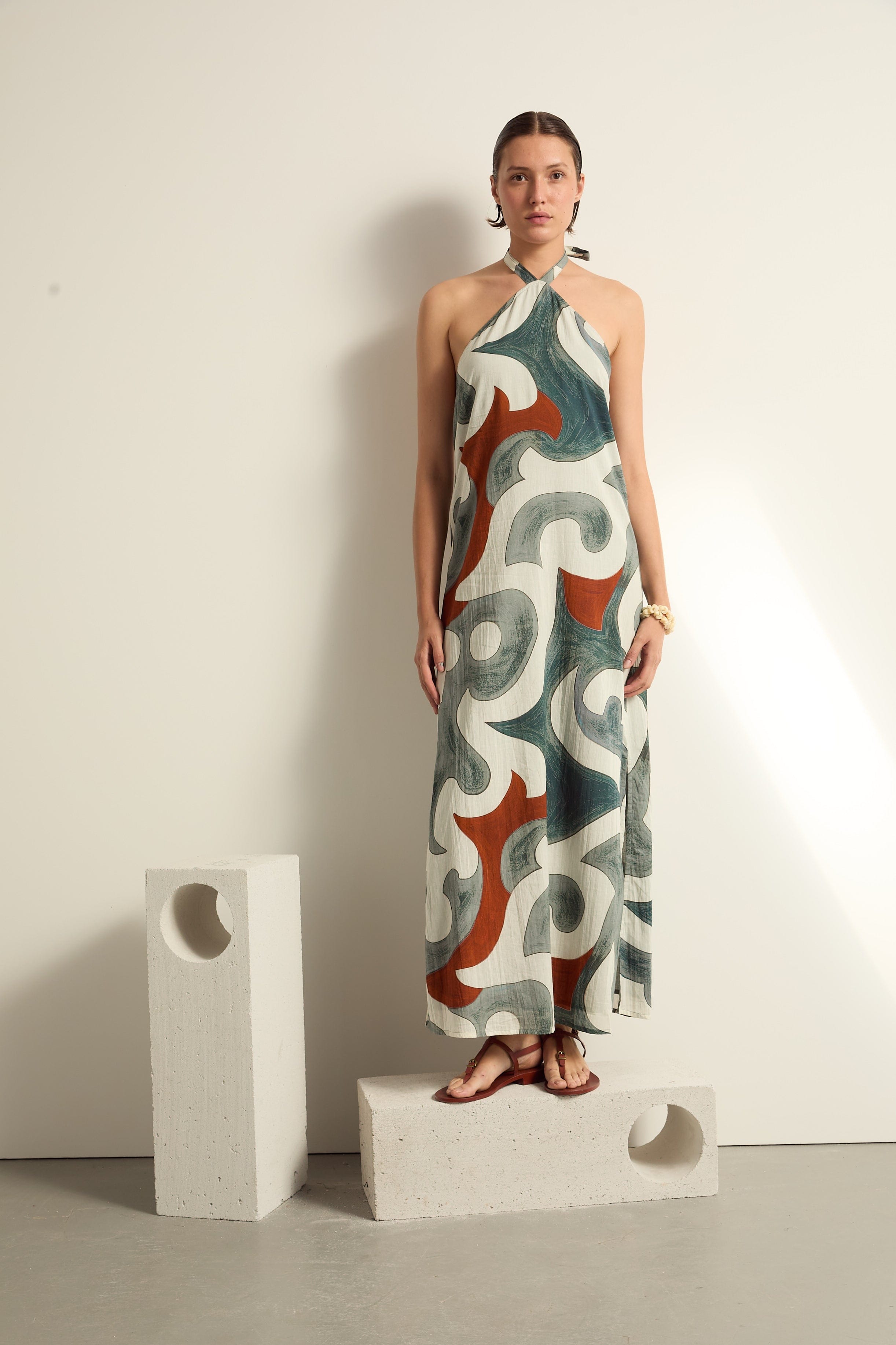 ROBE KATIA IMPRIME RODEO - MINERAL BLUE