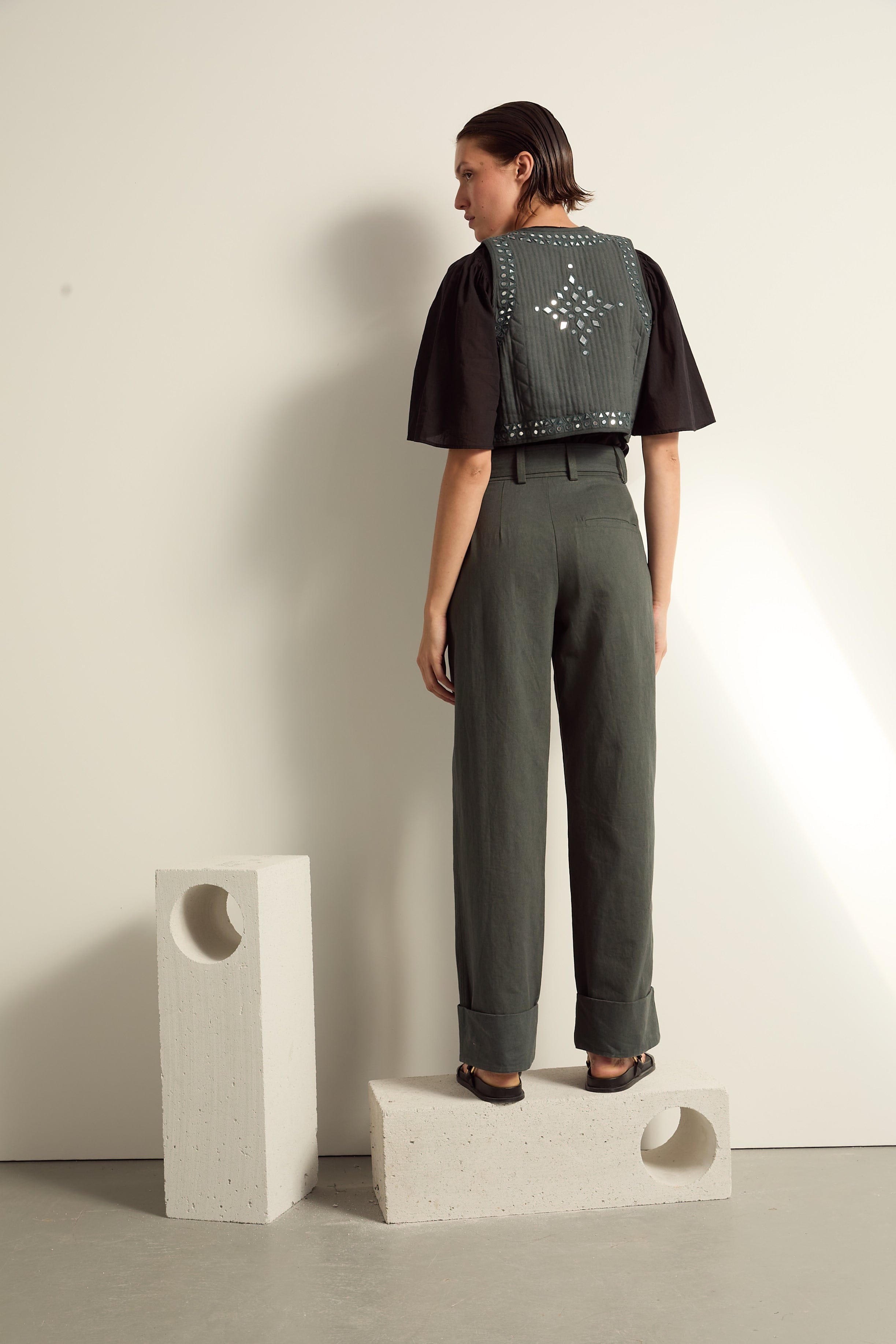 VESTE BOLERO - ARDOISE
