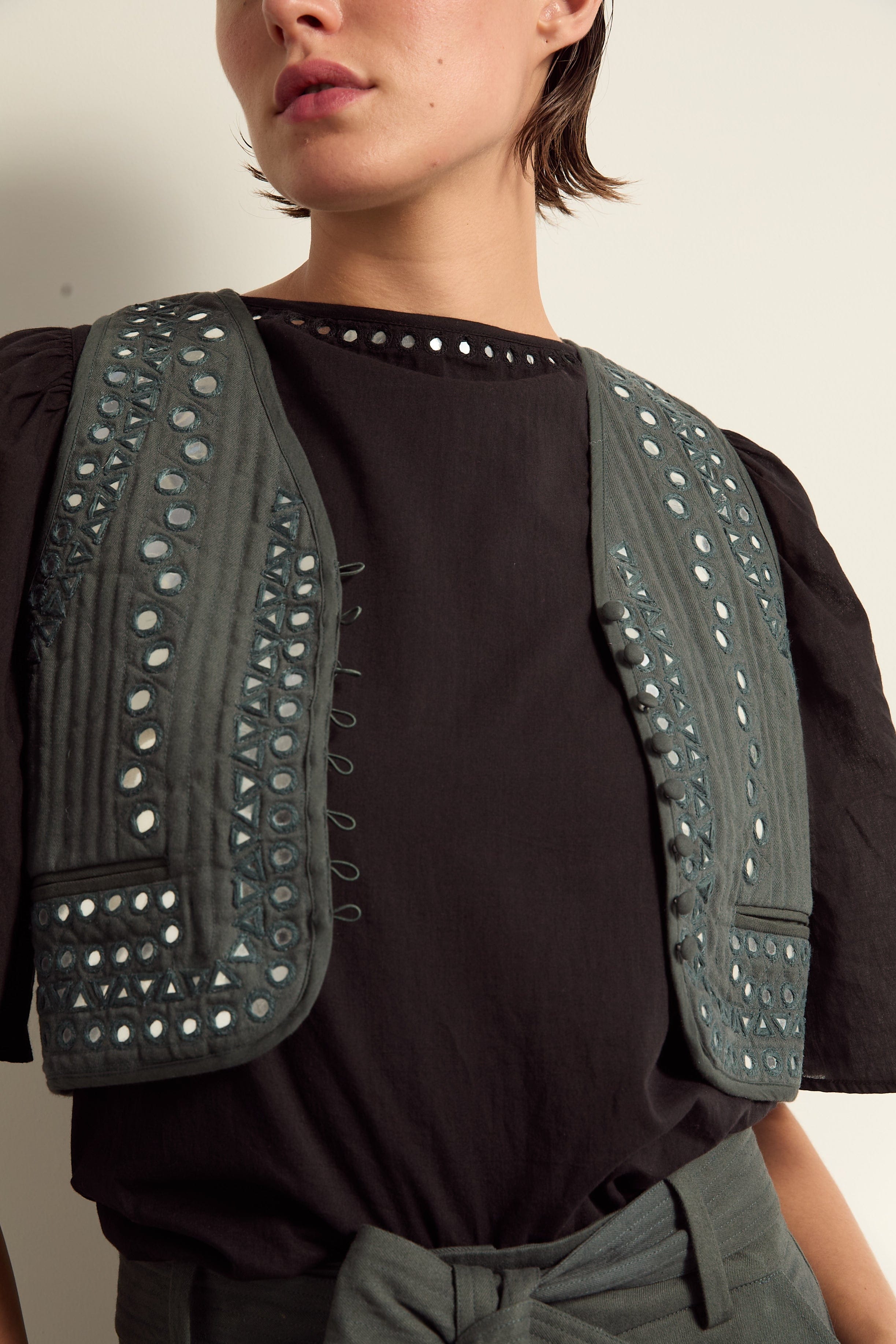 VESTE BOLERO - ARDOISE