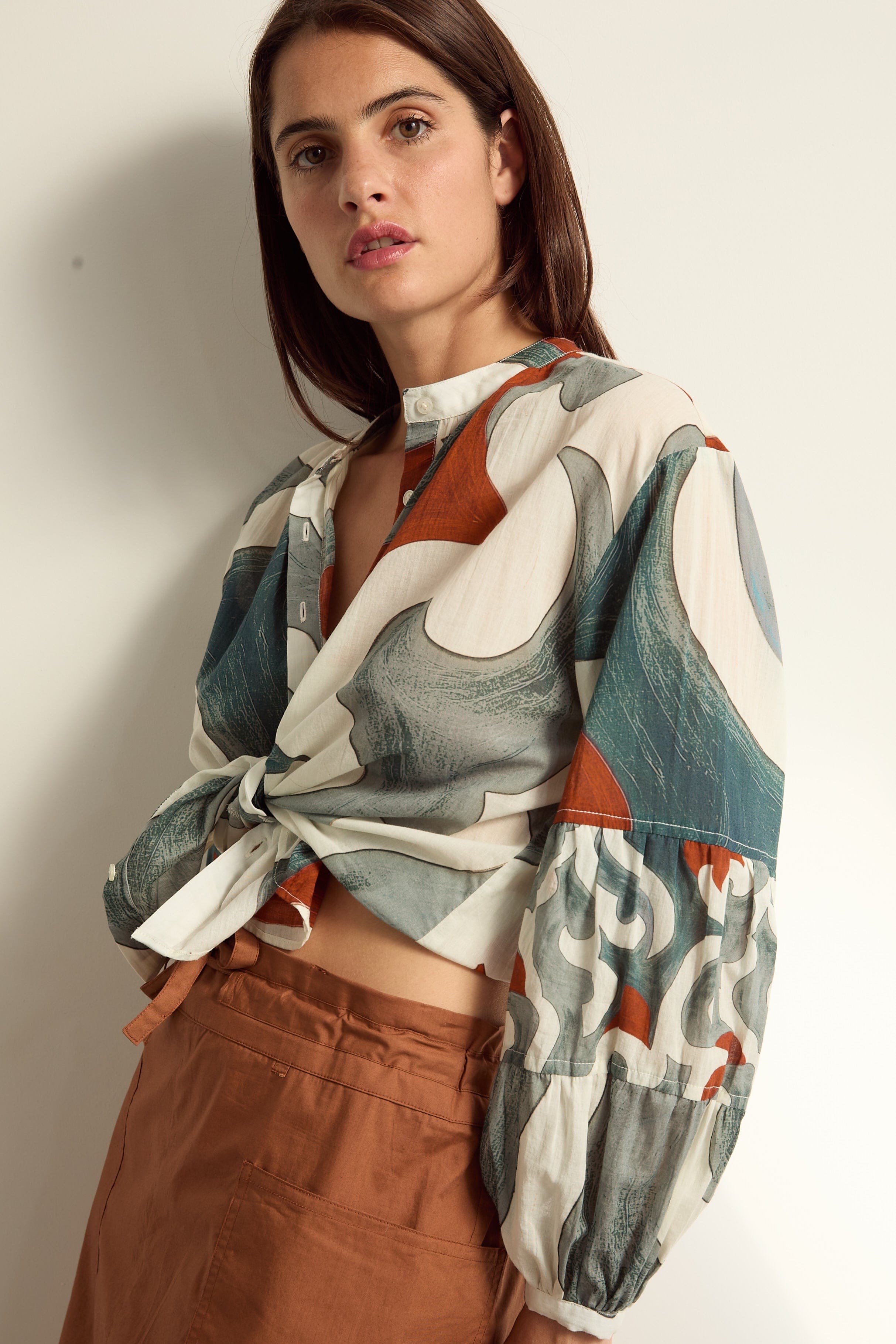 CHEMISE ROXANE IMPRIME RODEO - MINERAL BLUE