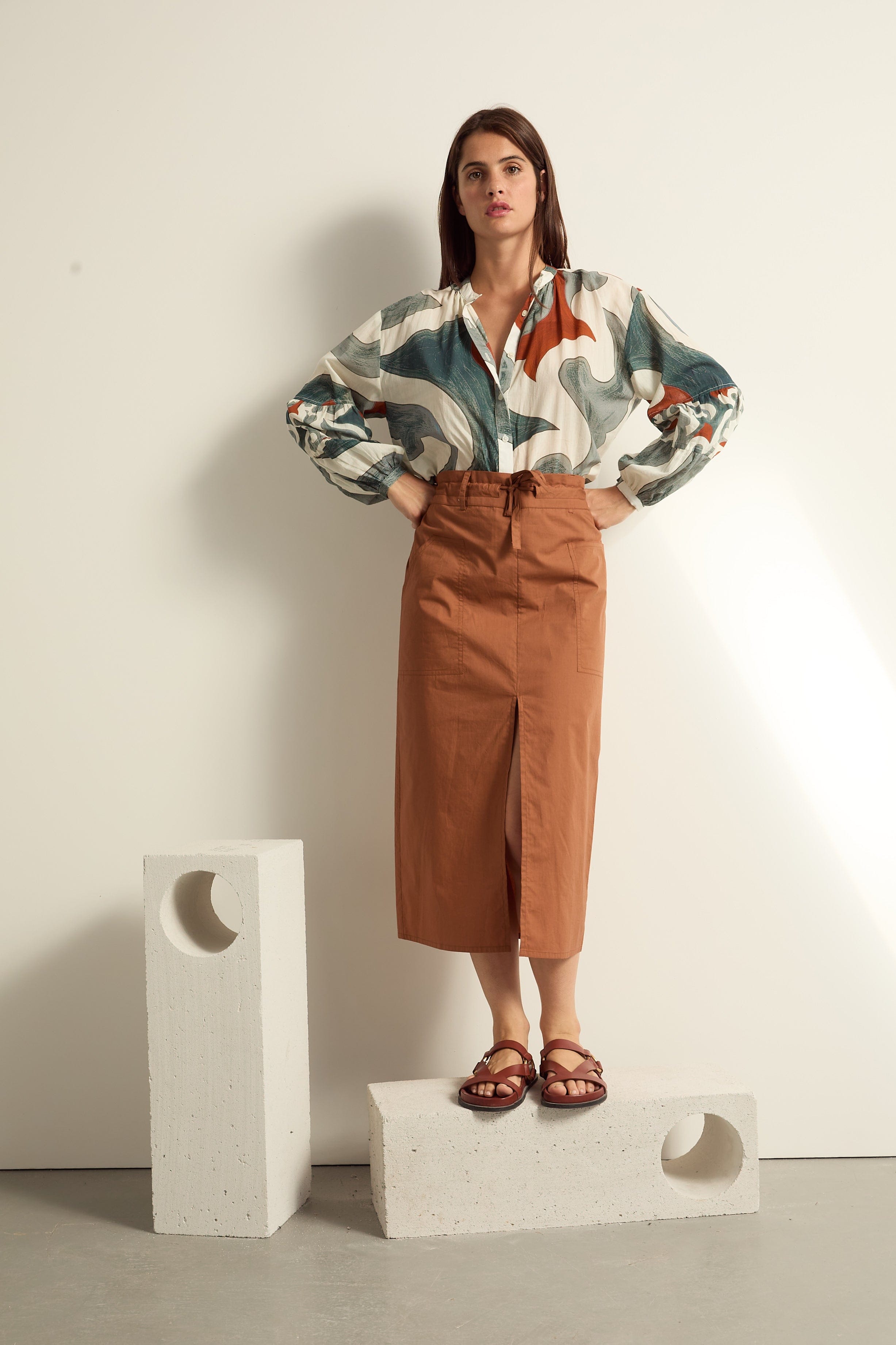 JUPE LEA - HAVANE BROWN