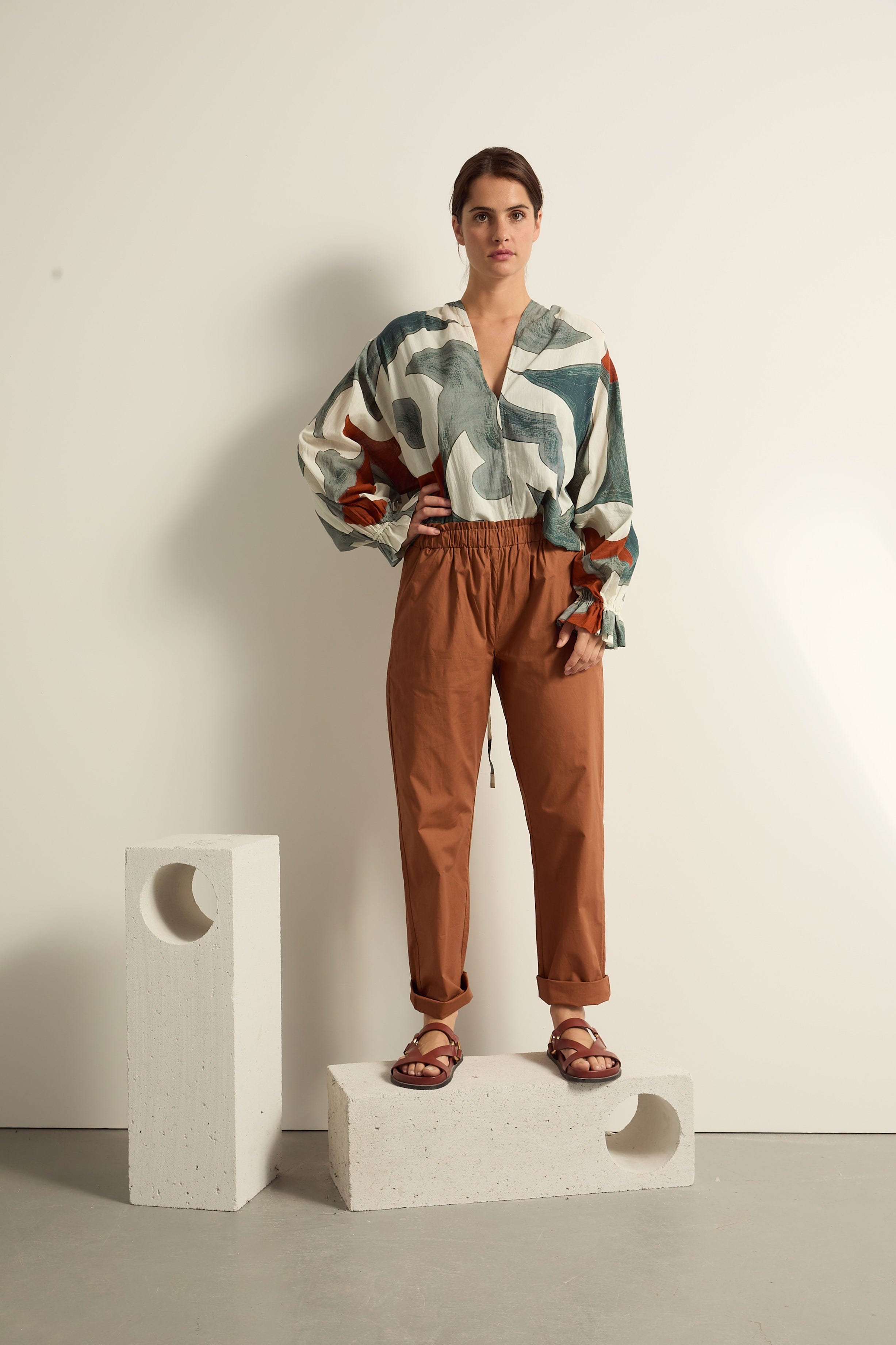 TOP DIVYA DOS NU IMPRIME RODEO - MINERAL BLUE