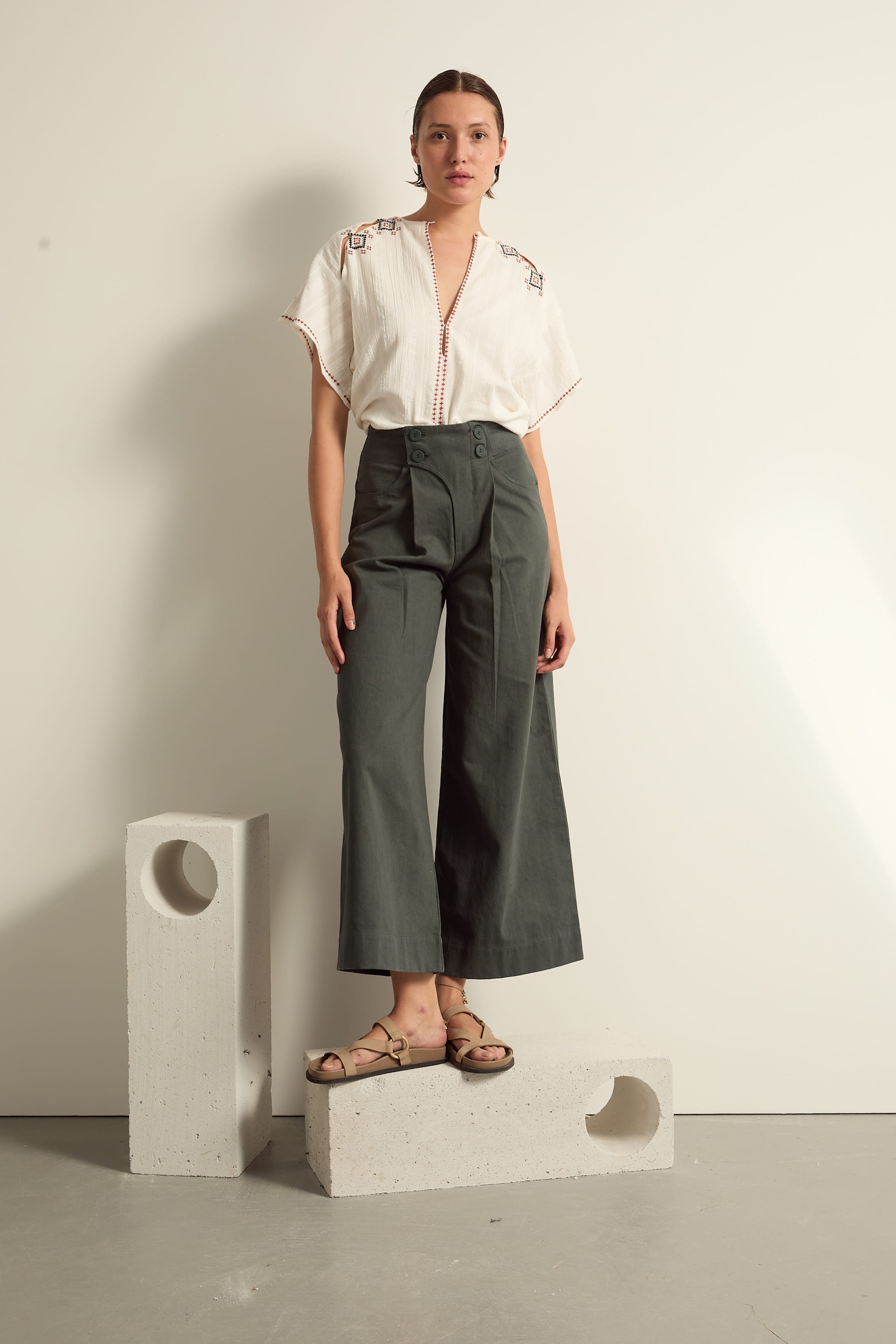 TOP ONDINE BRODÉ - WHITE