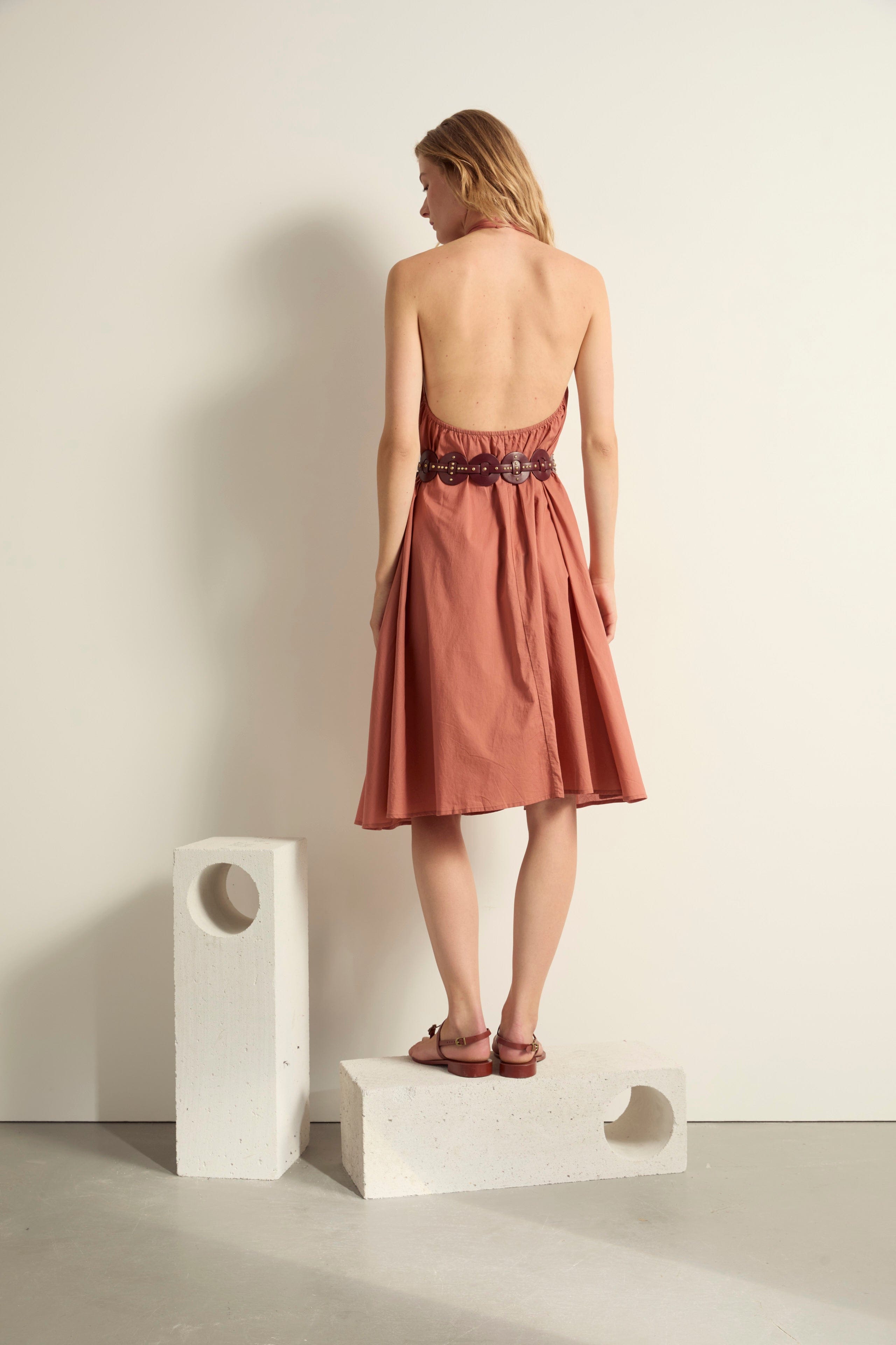 ROBE PARÉO MALIN MI-LONG ALINE - ROSEWOOD