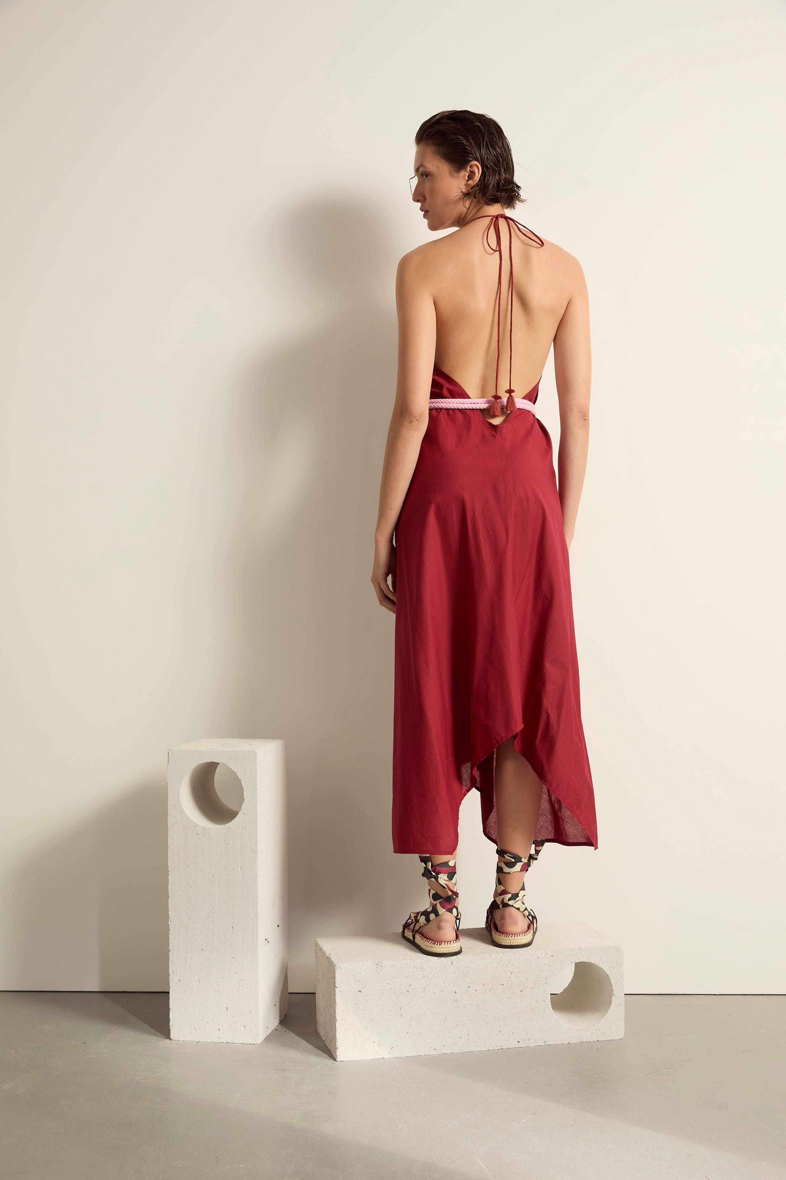 ROBE IVINA COTON - RED WINE