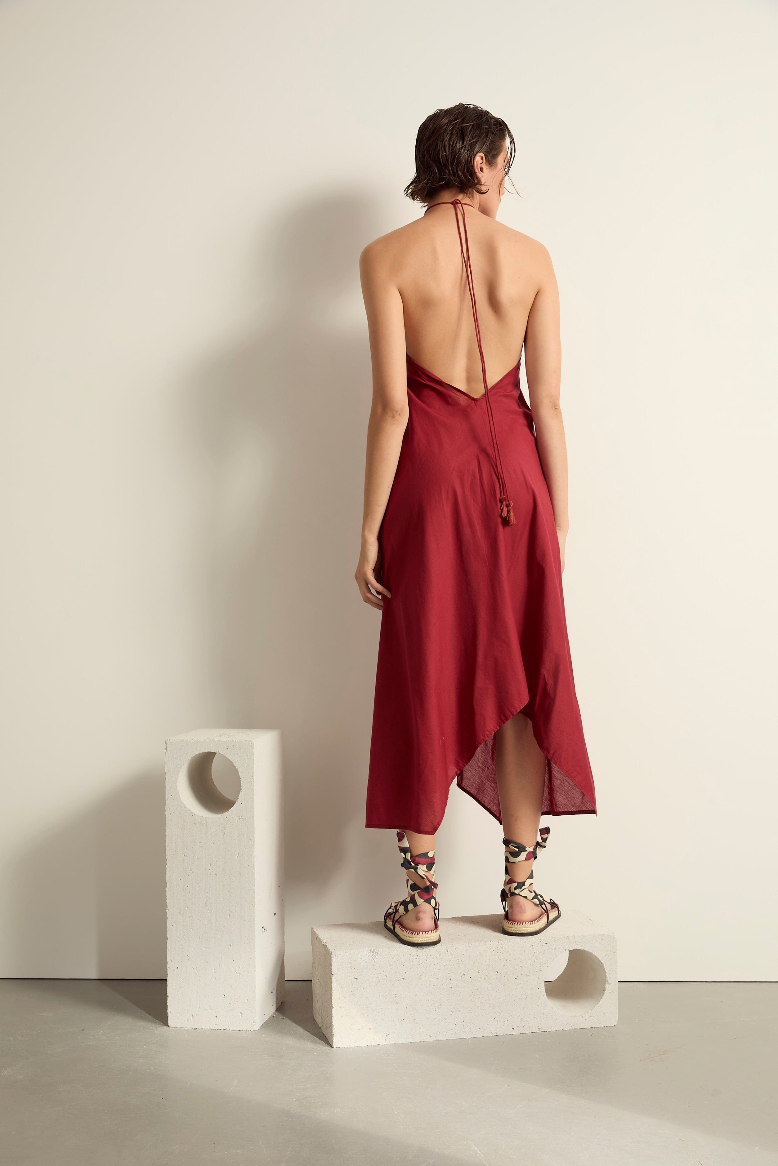 ROBE IVINA COTON - RED WINE