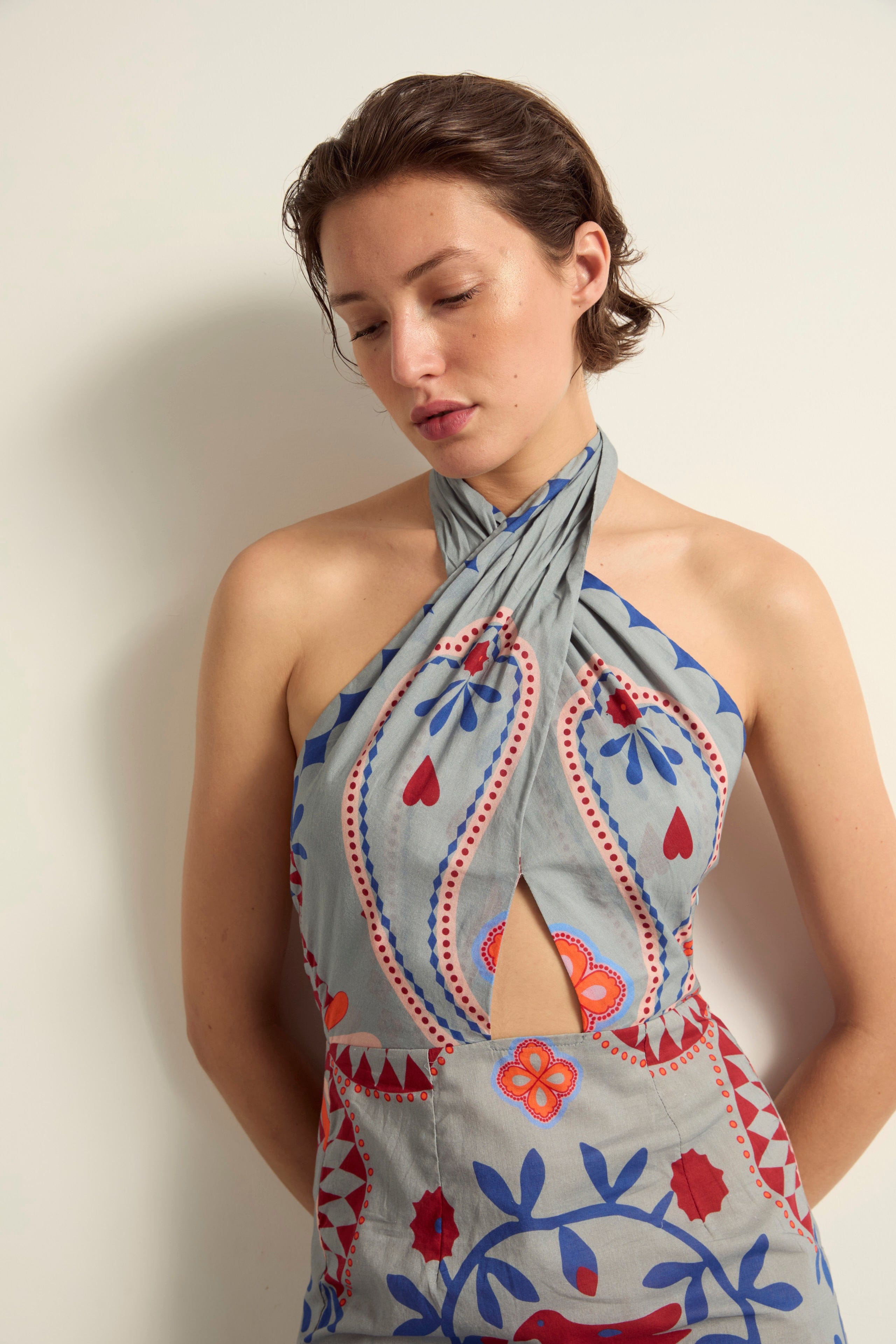 ROBE ALIX IMPRIME BLOSSOM - MINERAL BLUE