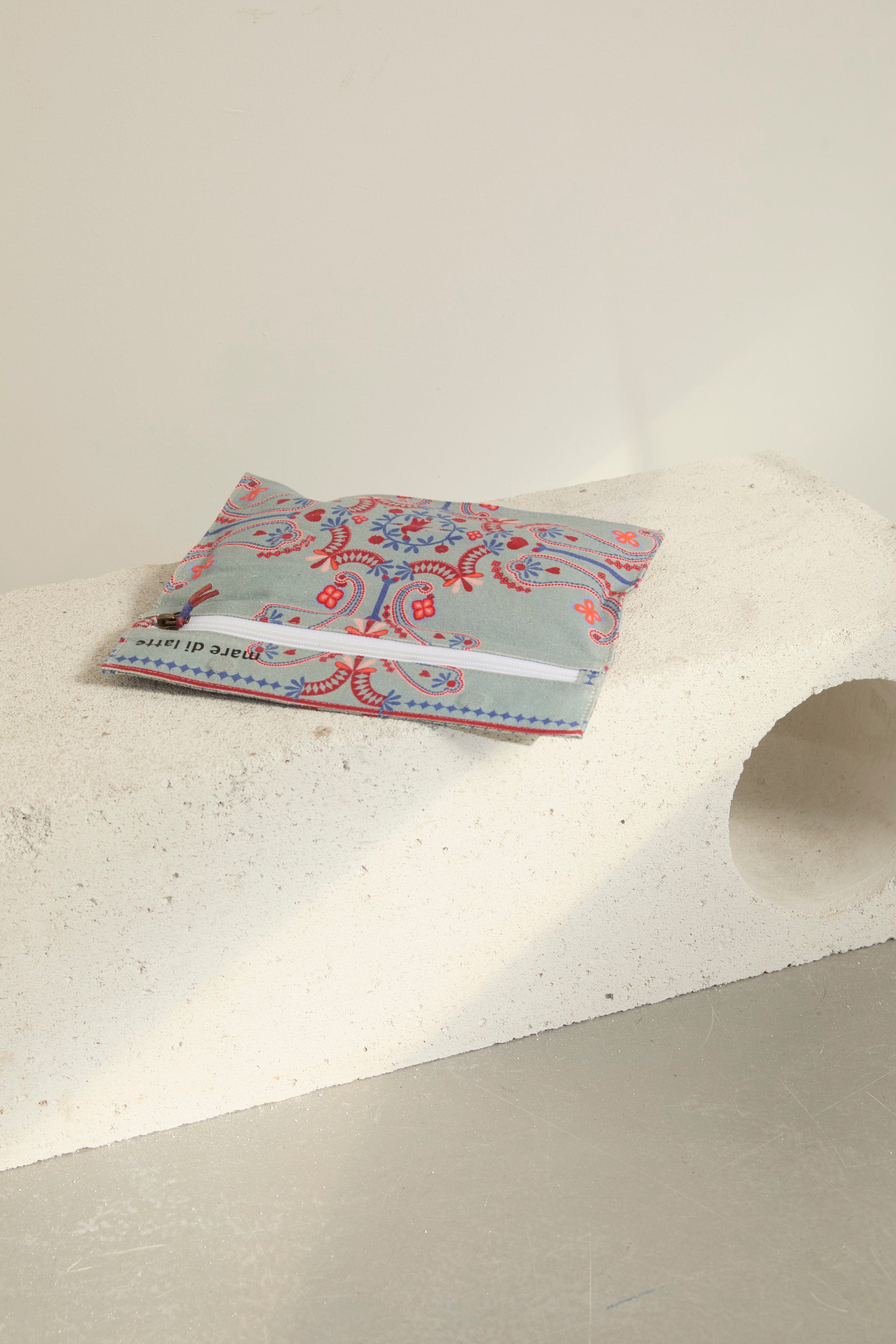 POCHETTE BIMBA IMPRIME BLOSSOM - MINERAL BLUE