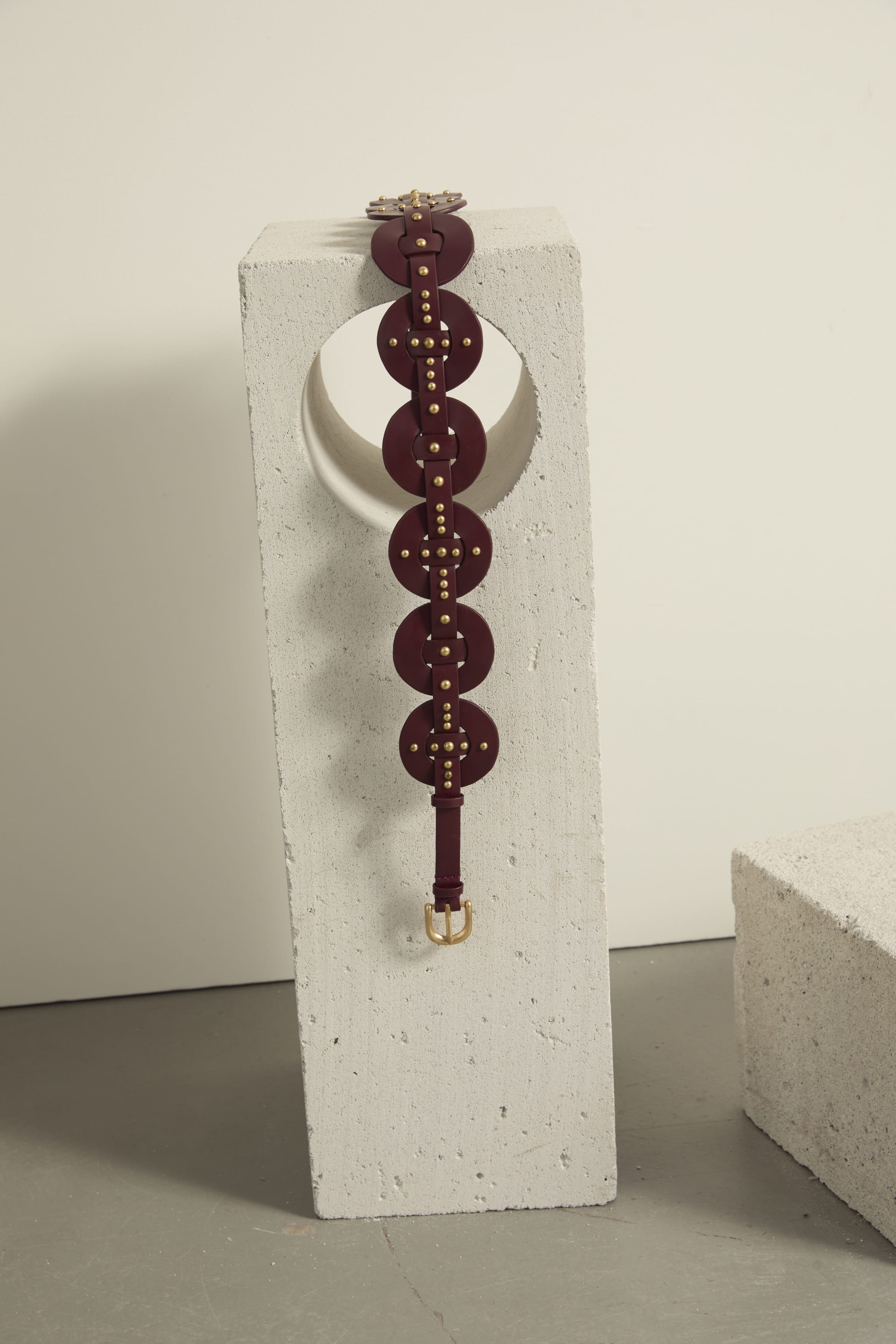CEINTURE EN CUIR CLARK - BURGUNDY