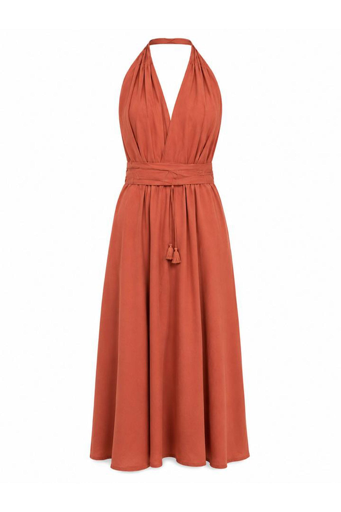 ROBE PARÉO MALIN MI-LONG ALINE - RUST