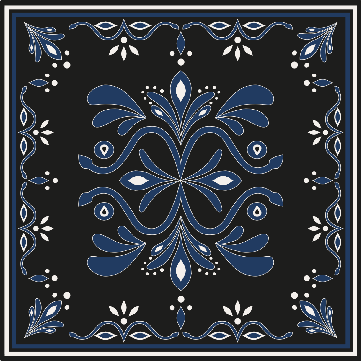 BANDANA IMPRIME BAROQUE - BLUE