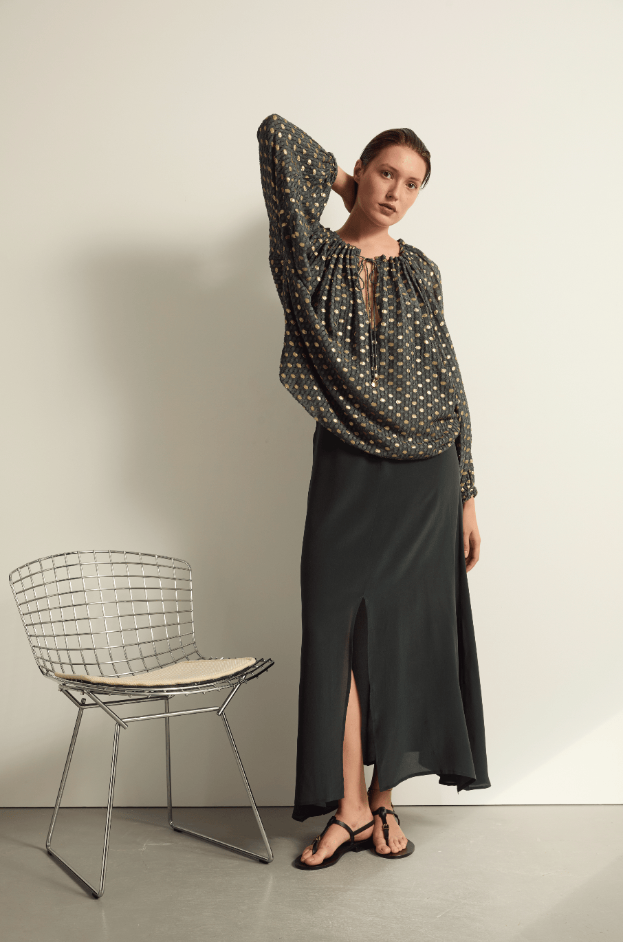 BLOUSE BONO LUREX PLUMETIS - ROSEWOOD