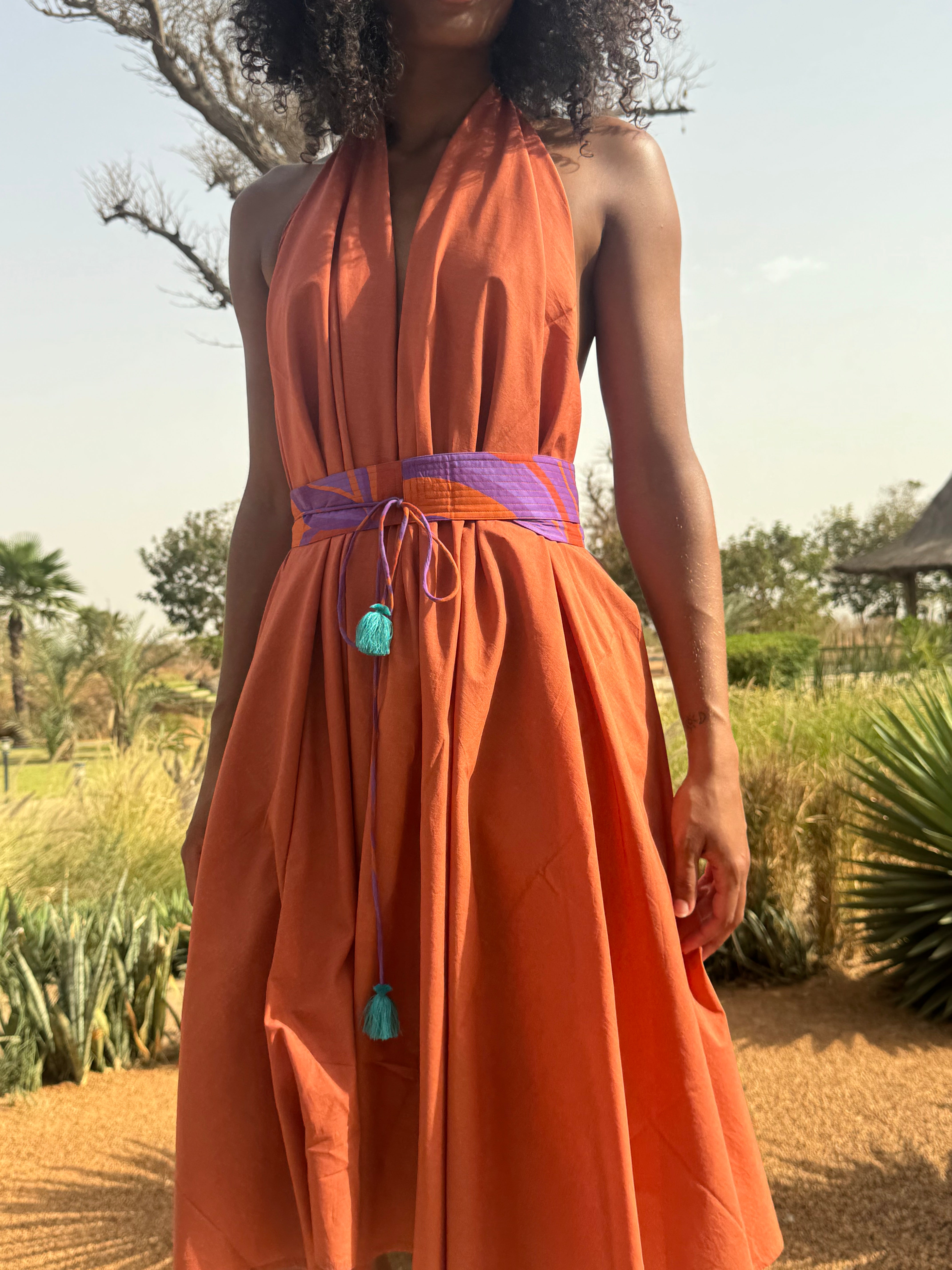 ROBE PARÉO MALIN MI-LONG ALINE - RUST