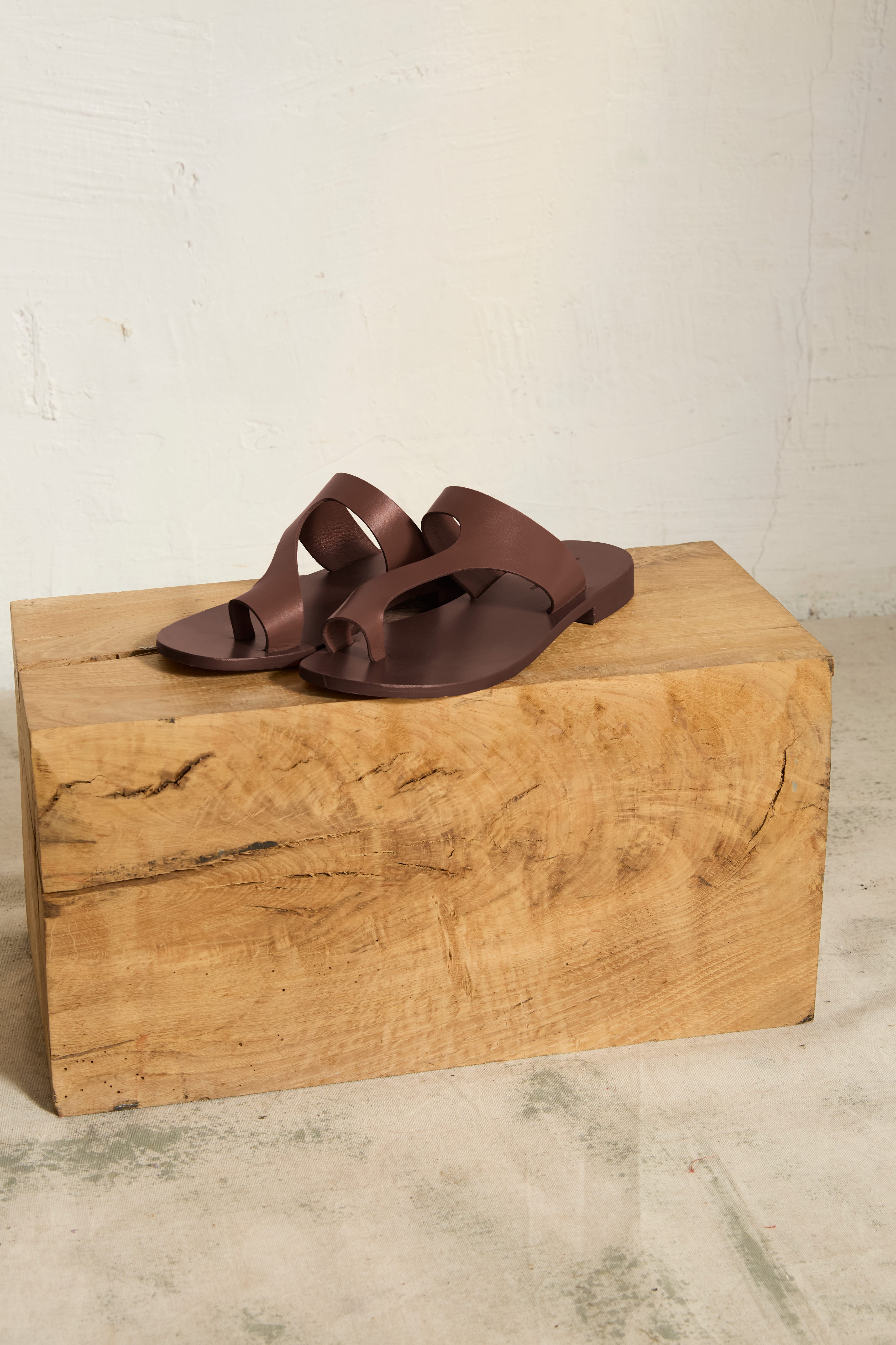 SANDALES EN CUIR ITAK - BURGUNDY