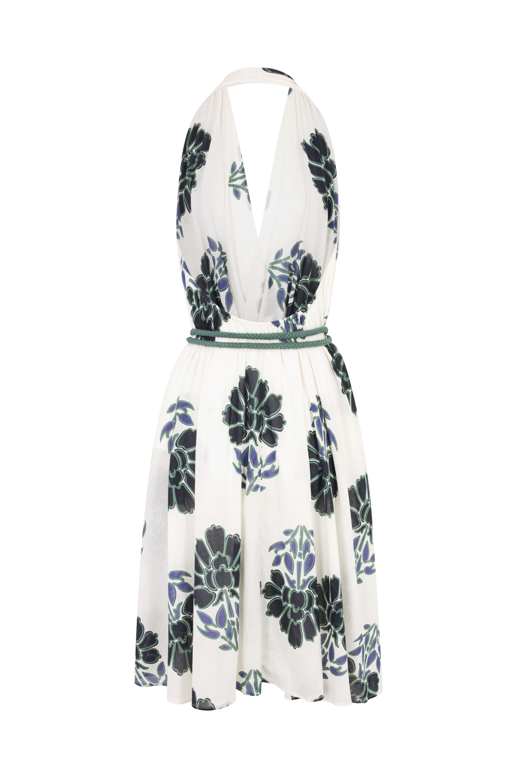 ALINE PAREO MALIN DRESS MID-LONG INDIAN FLOWERS PRINT - BLUE