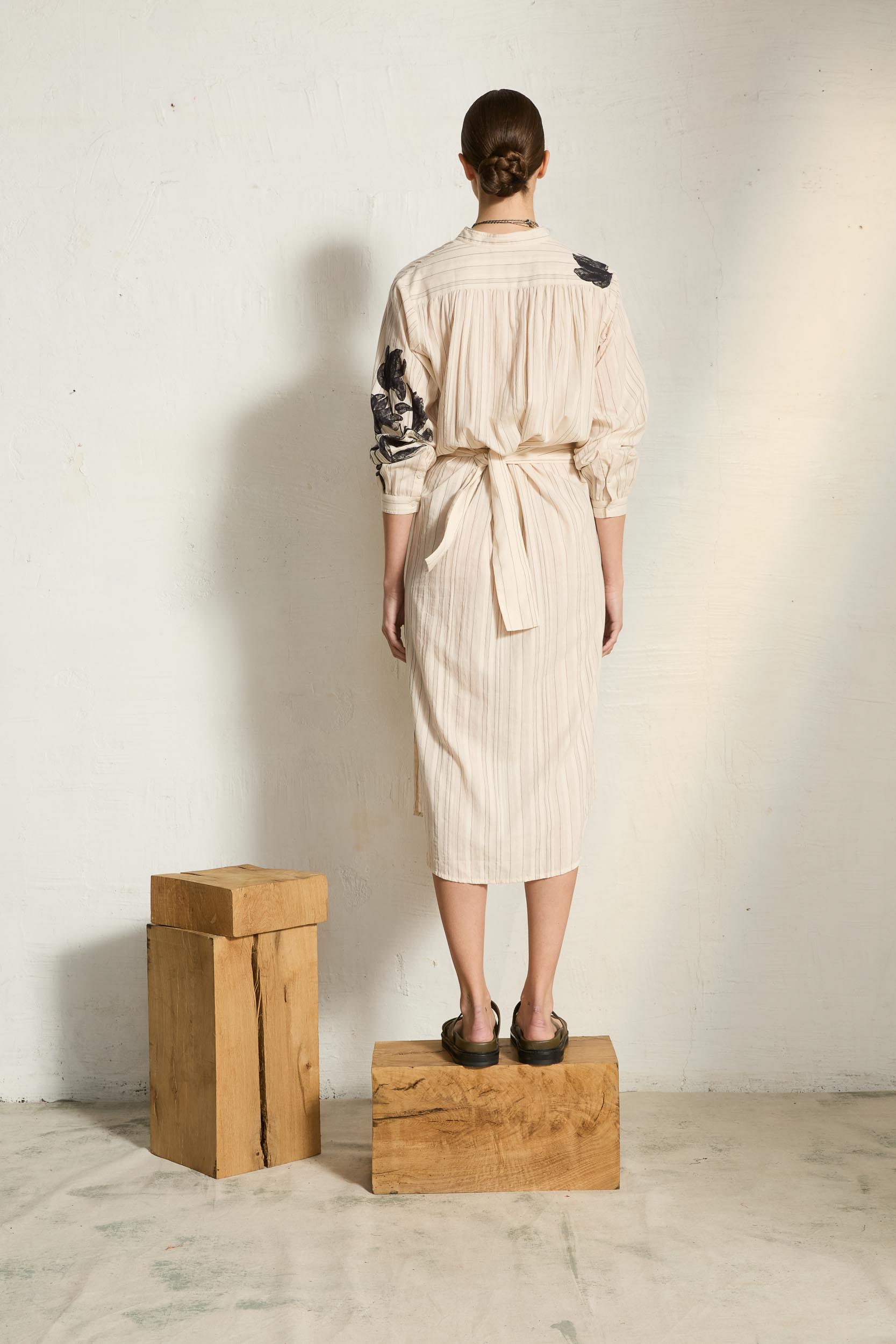 ALBANE ORCHID PRINT DRESS - WHITE