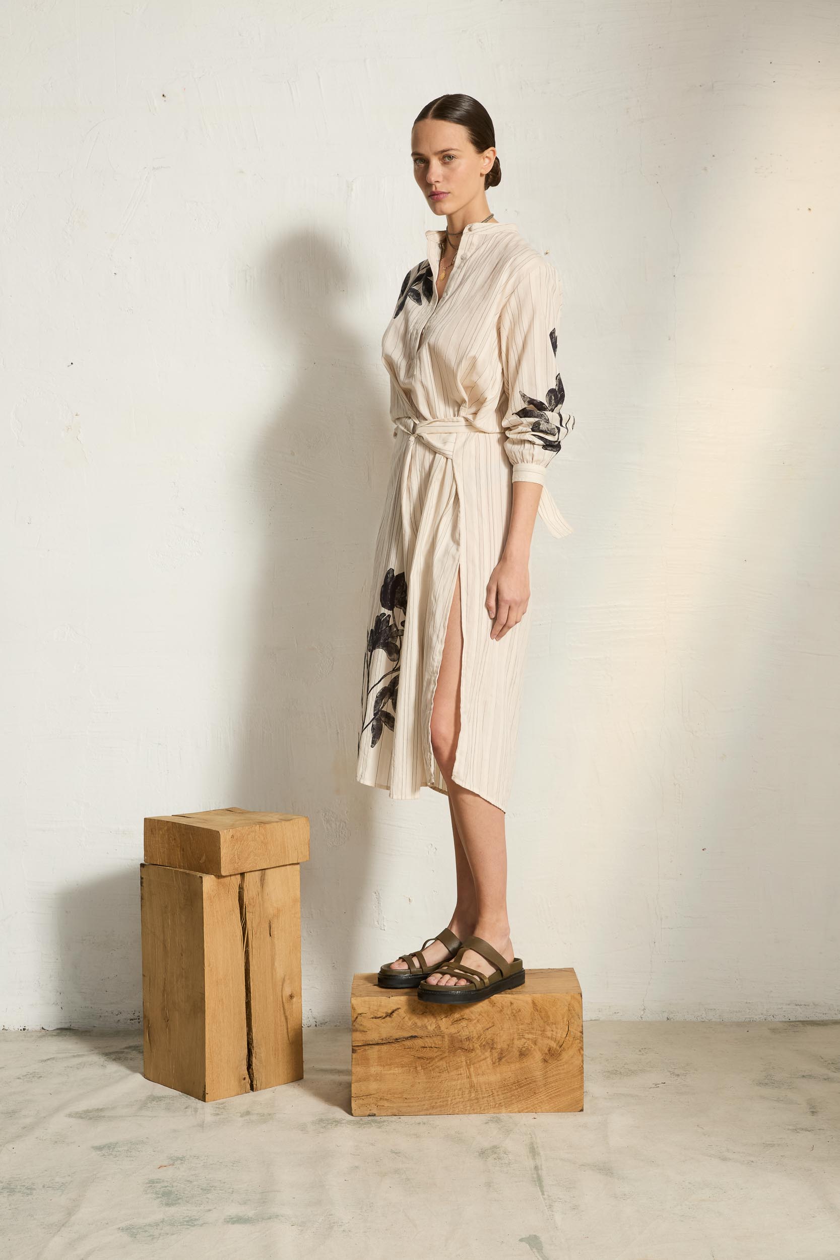 ALBANE ORCHID PRINT DRESS - WHITE