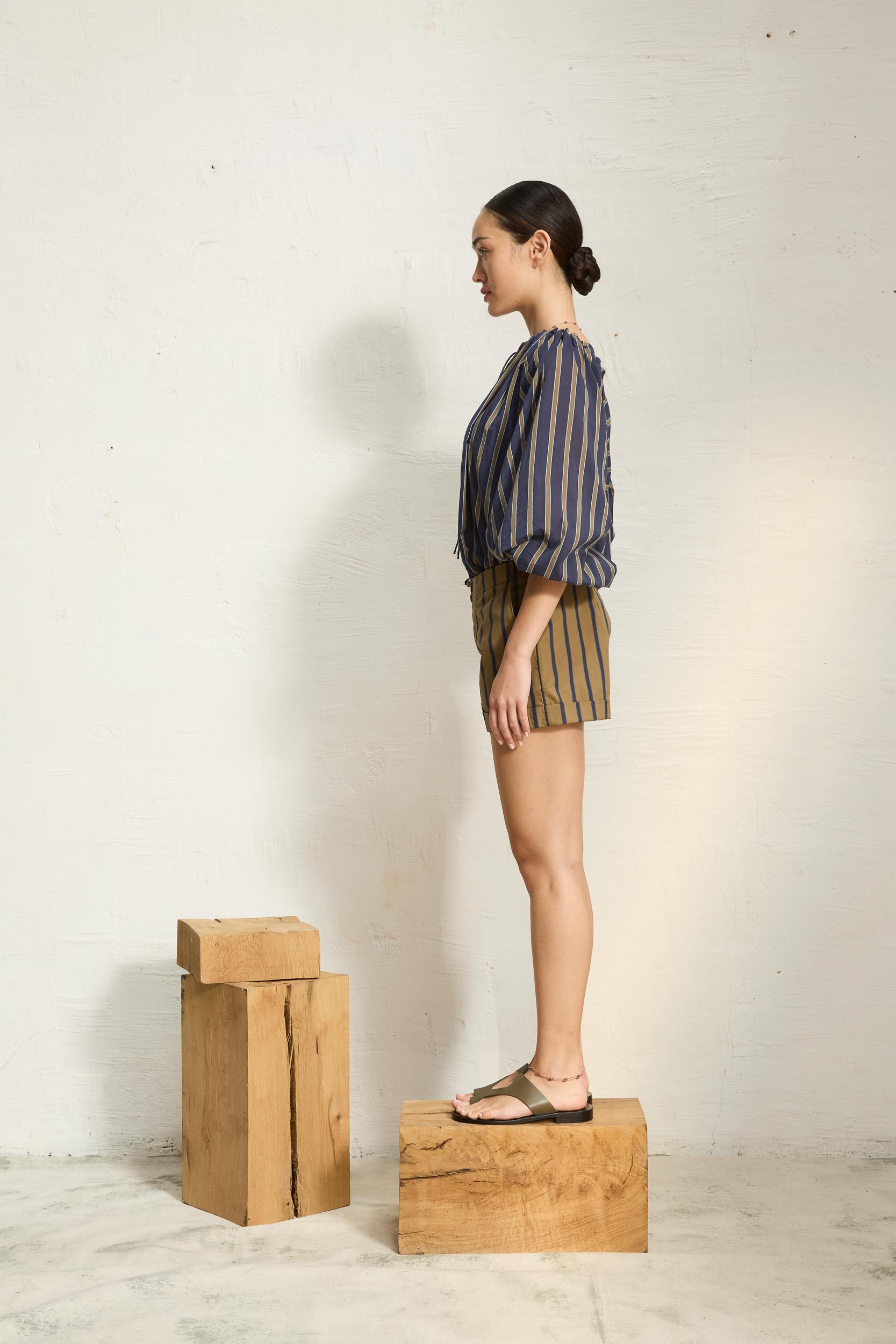 BLOUSE BONO IMPRIME PELICANO - DARK BLUE KAKI