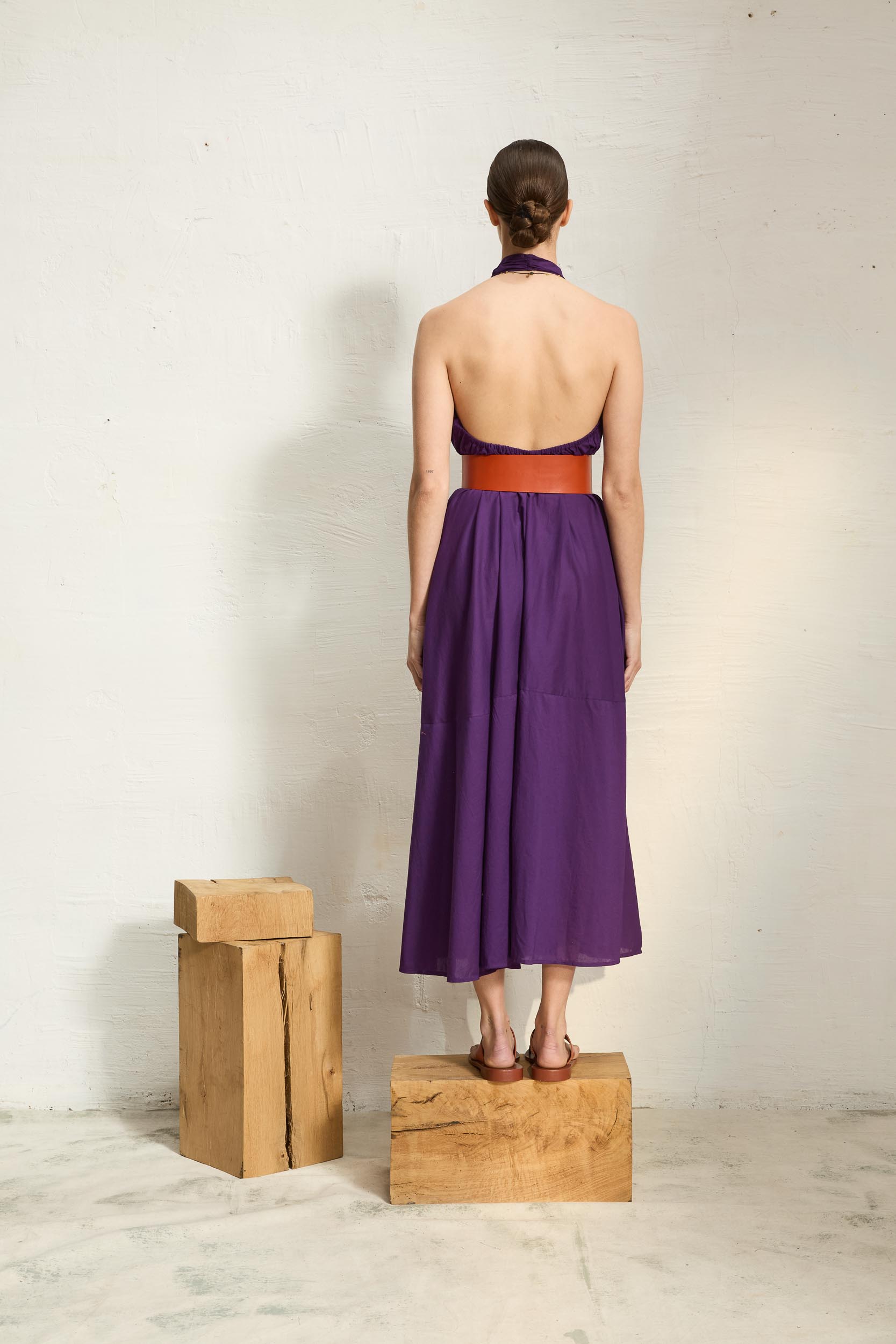 PAULETTE LEATHER BELT - APRICOT