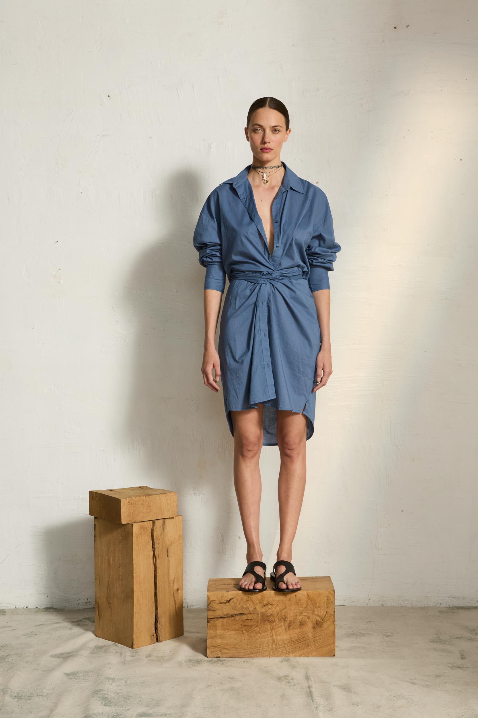 ROBE LILY LONG STORM BLUE - Main Image