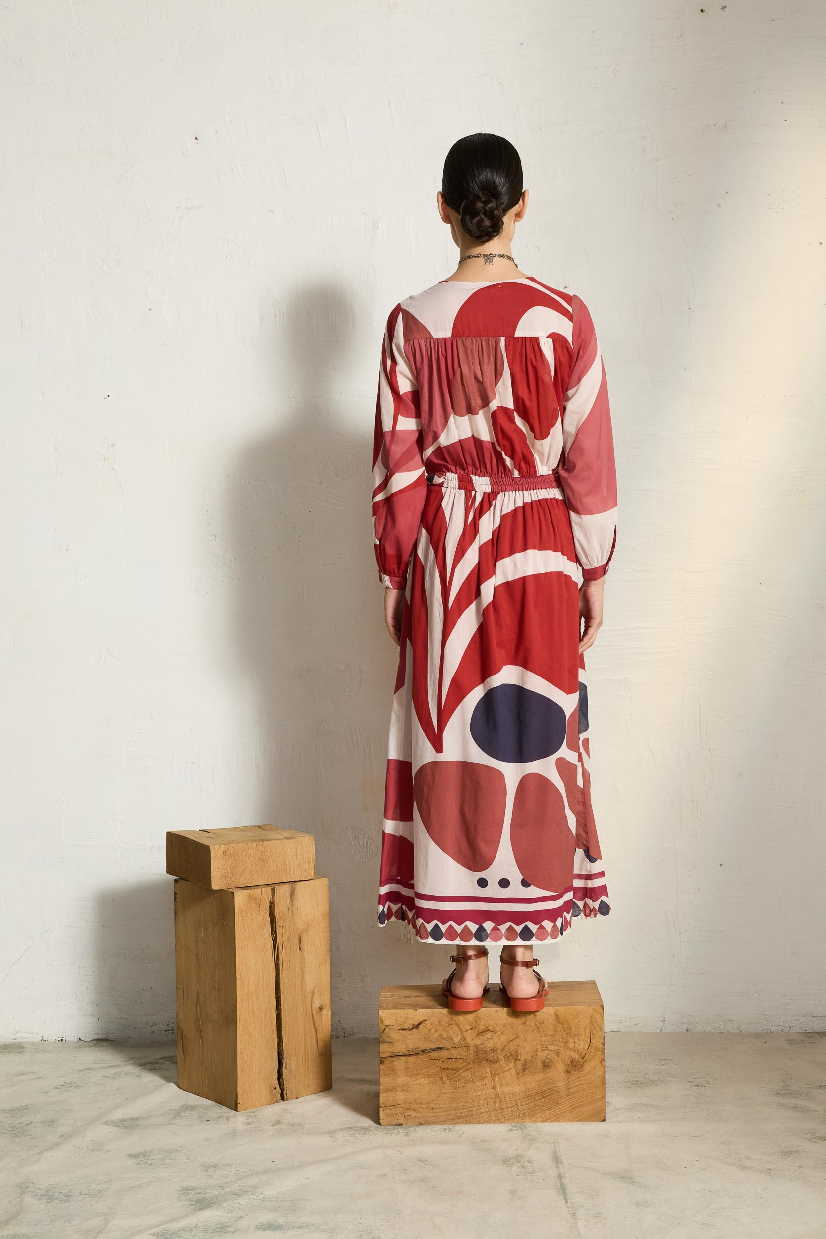 ROBE EMMANUELLE IMPRIME RIVIERA - RED