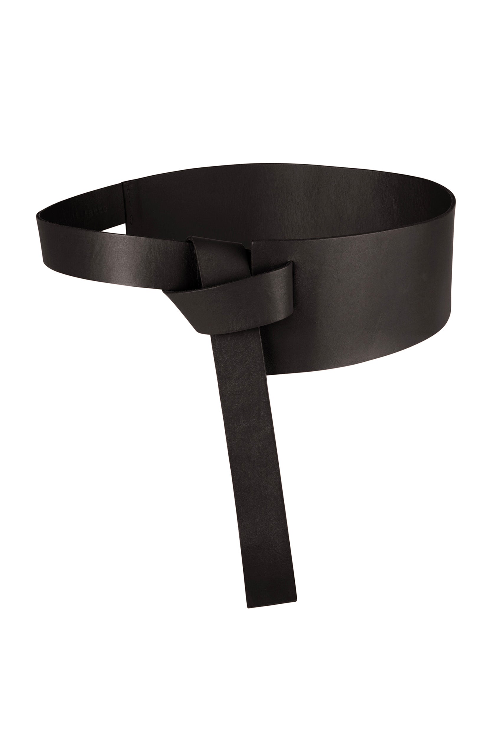 PAULETTE LEATHER BELT - BLACK